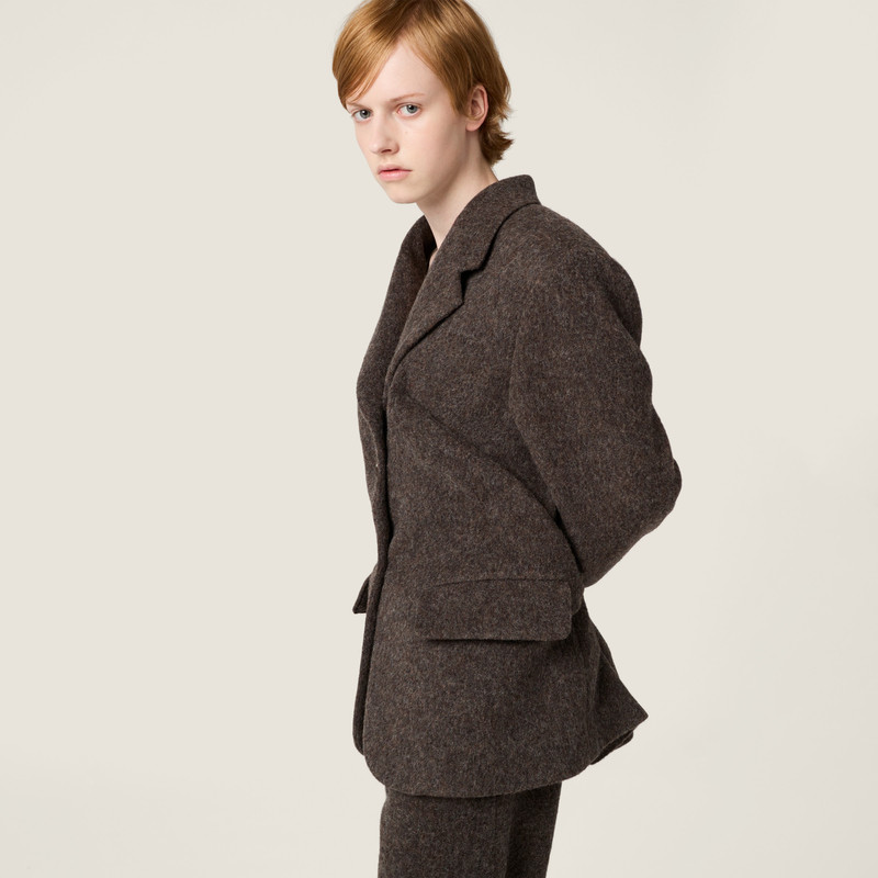 Single-breasted light Shetland wool jacket 4