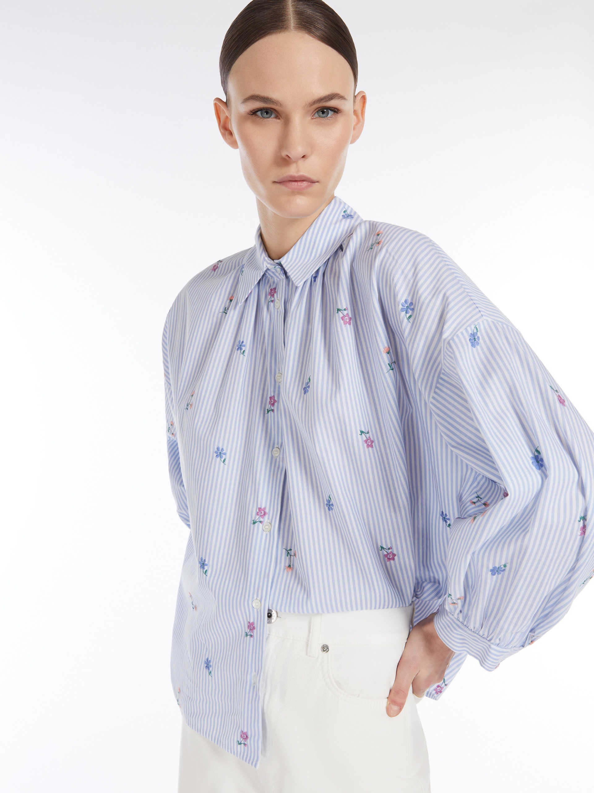 GILLY Embroidered poplin shirt - 5