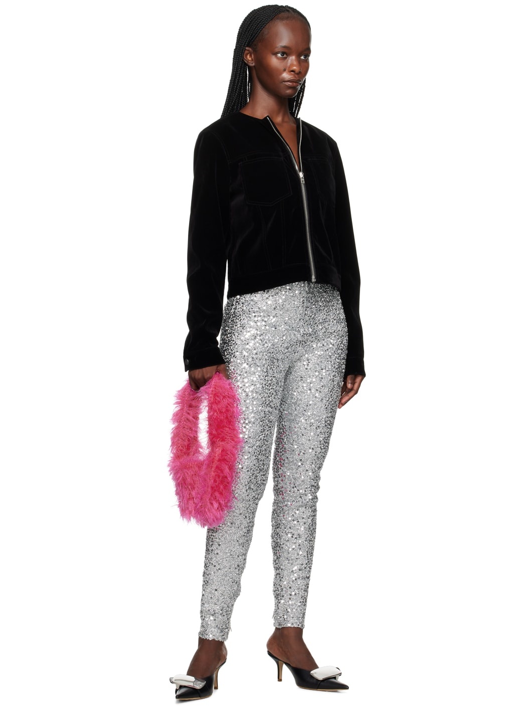 Silver Sequins Leggings - 4