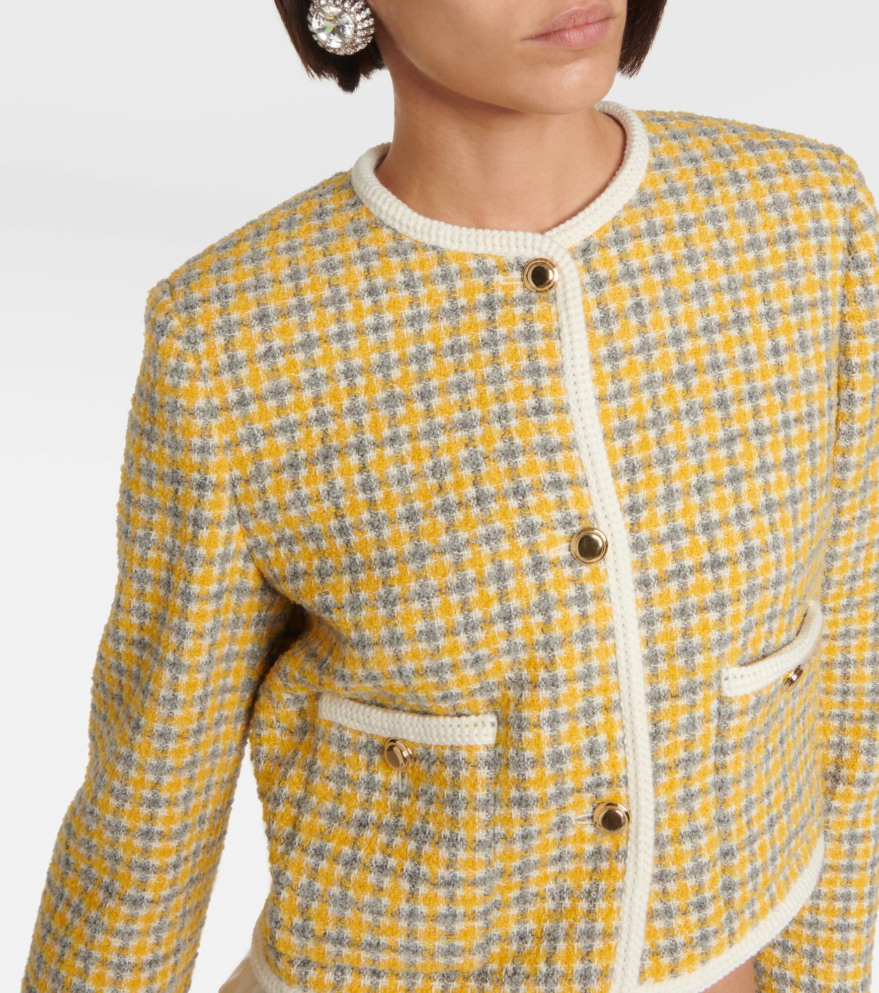 Single-breasted bouclé jacket - 4