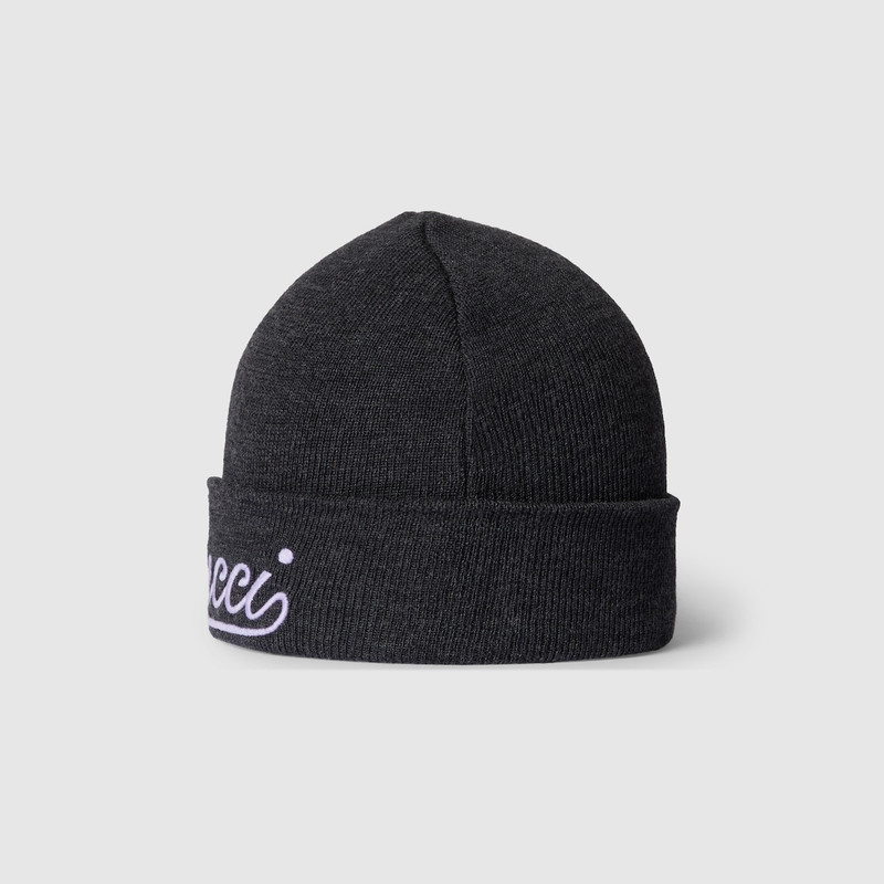GUCCI Wool hat with Gucci embroidery outlook
