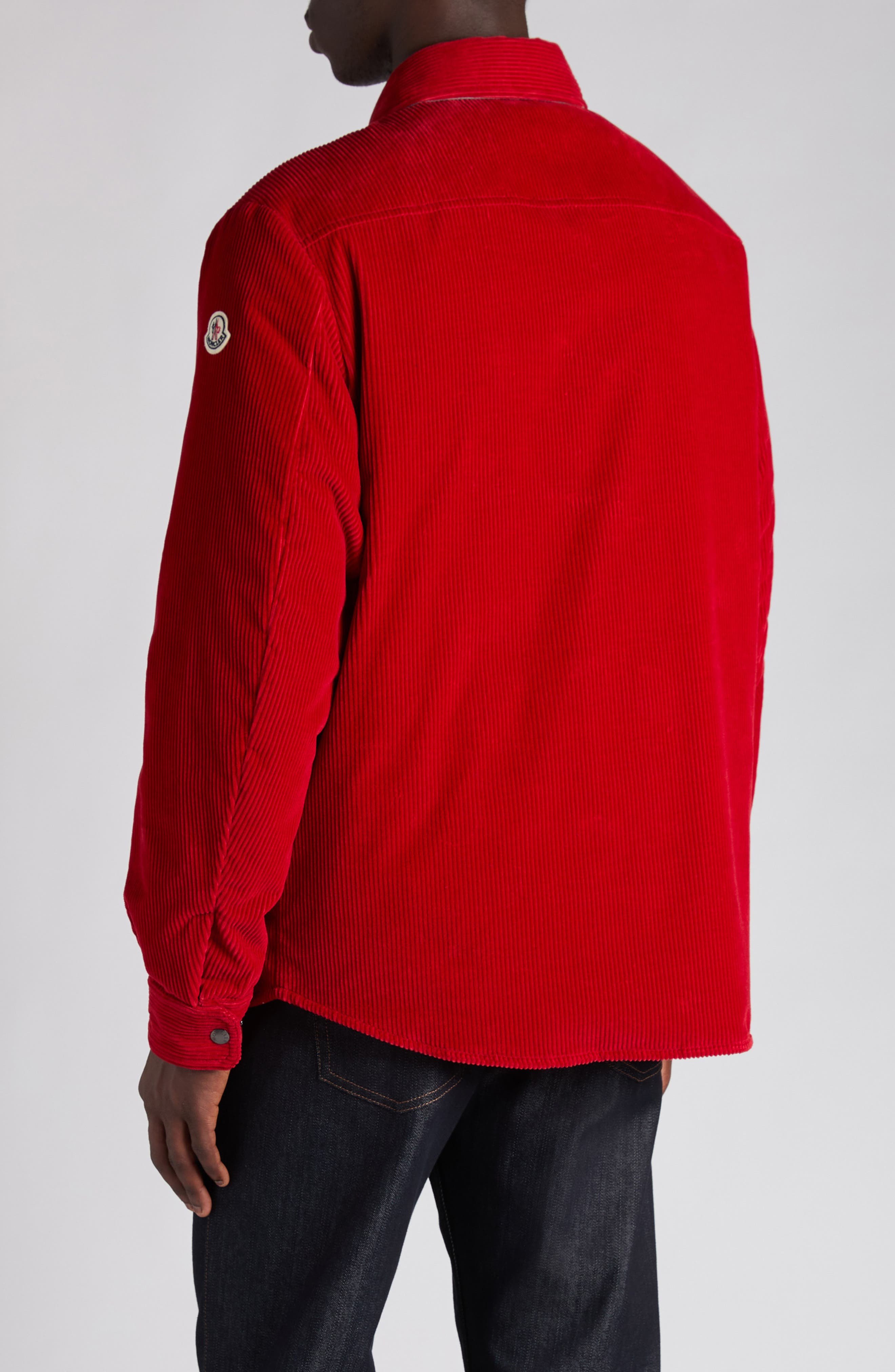 Moncler Ambroisie Corduroy Shirt Jacket in Fiery Red at Nordstrom - 3