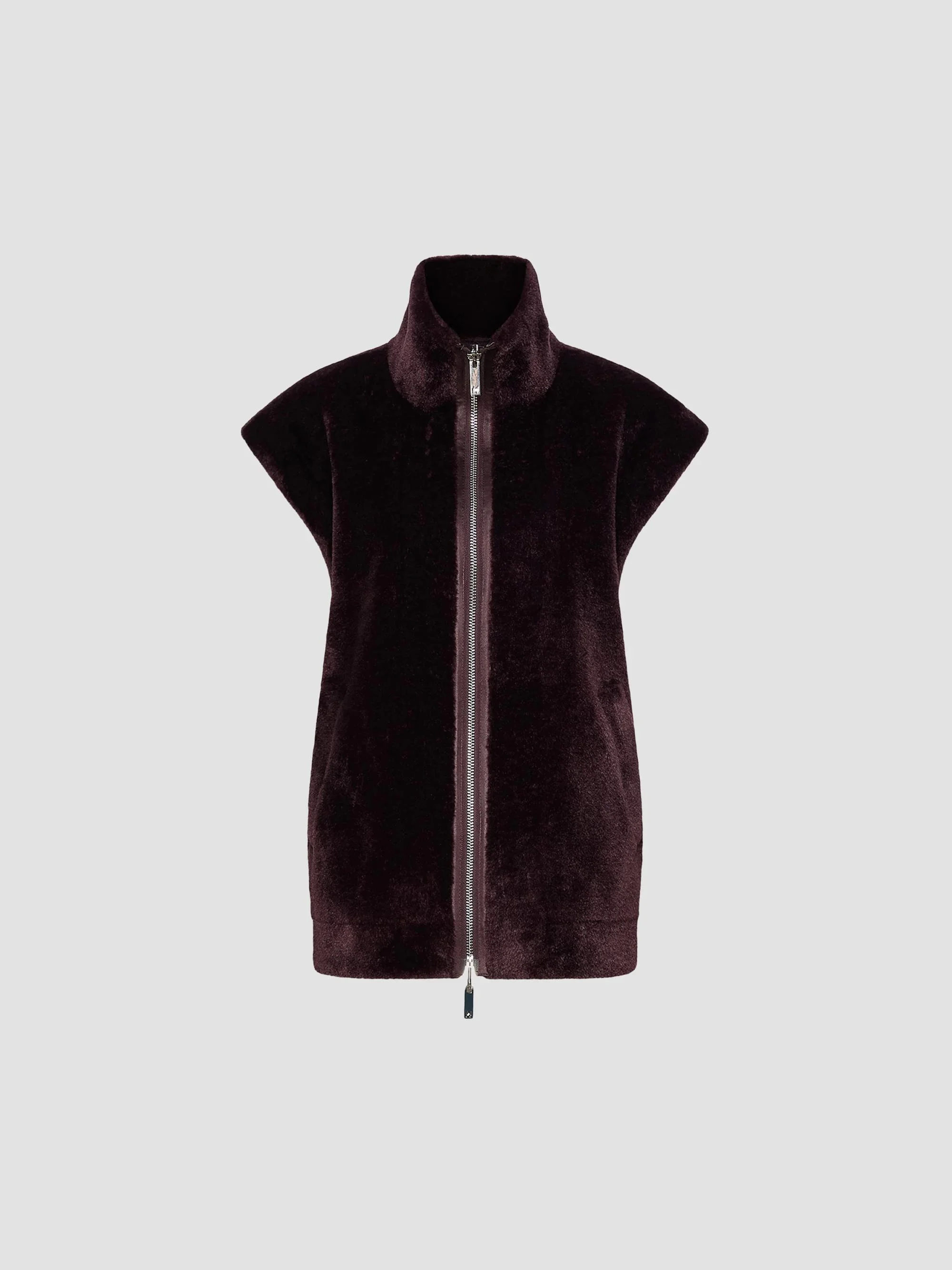Women's Cocoon Gilet Coat - Blackberry - 1