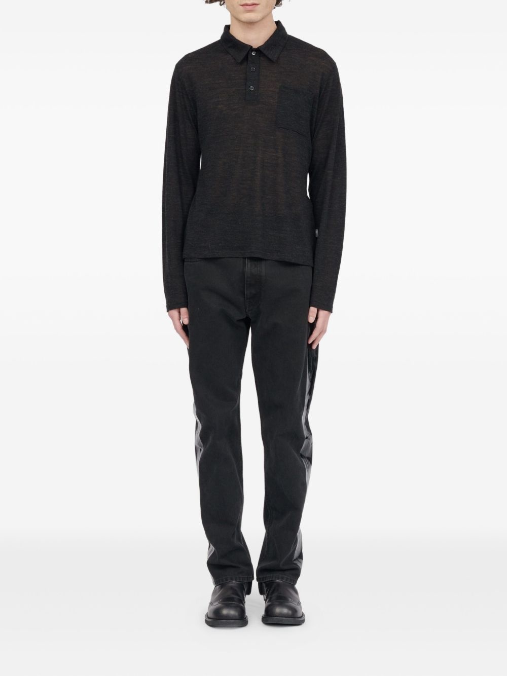 long-sleeve polo shirt - 2