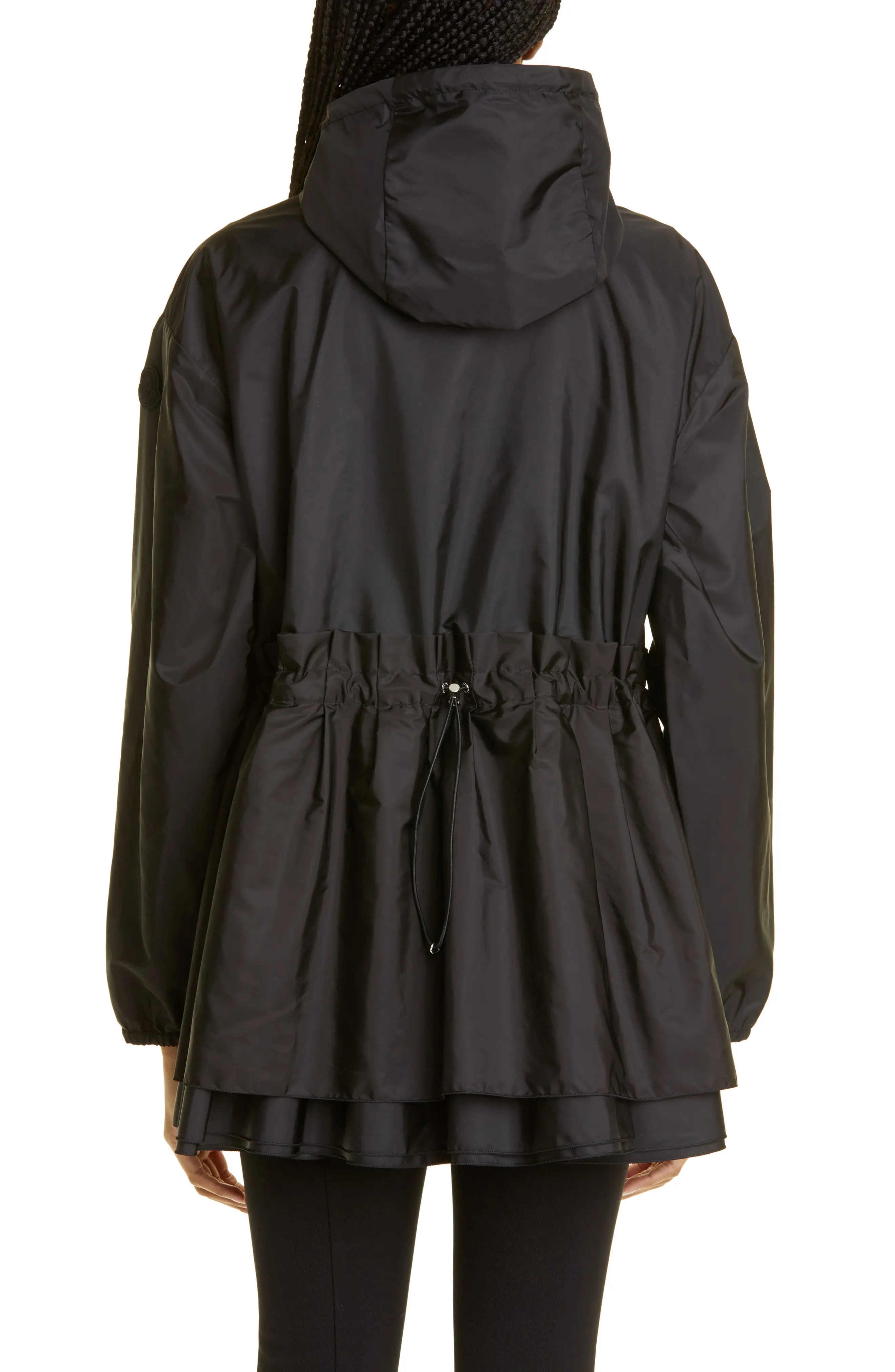 ジャケット Moncler Black zip parka in nylon 16146972_32957672_600.jpg