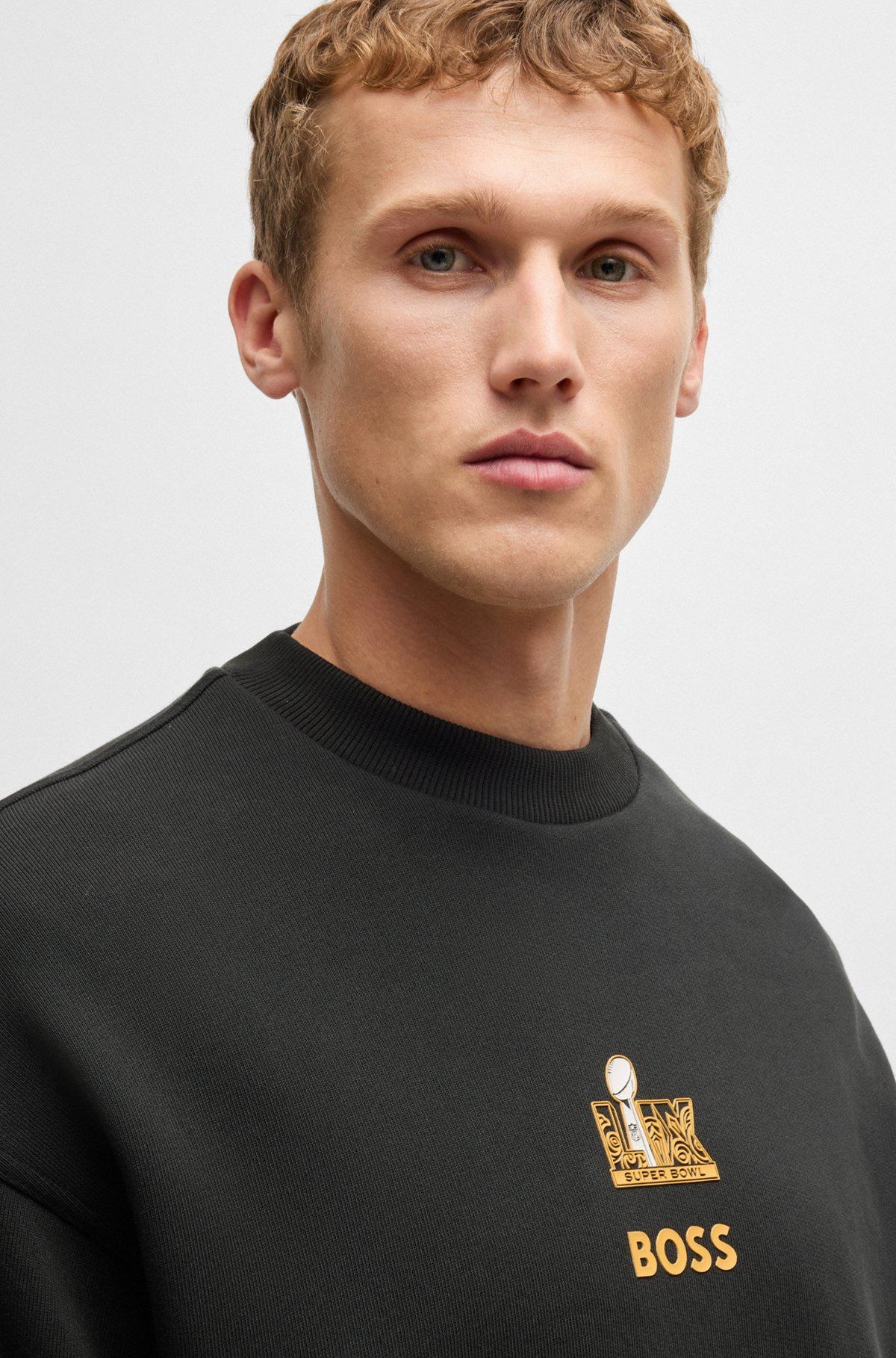 BOSS X NFL COTTON SWEATSHIRT WITH GOLD-TONE EMBROIDERY - 3