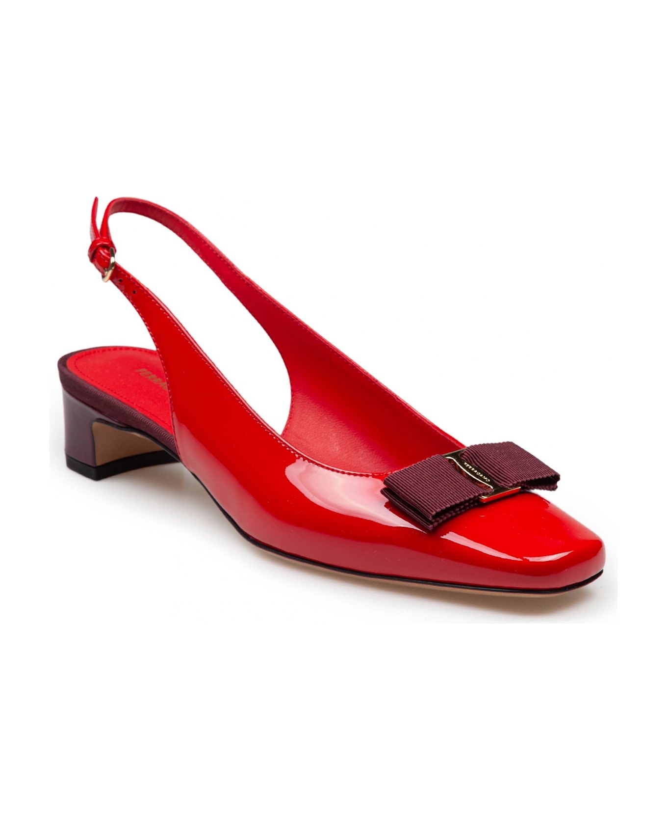 Slingback Rivalda In Patent Leather Burgundy Color - 2