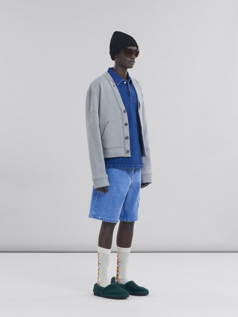 COTTON BLEND SWEATSHIRT STYLE CARDIGAN 6