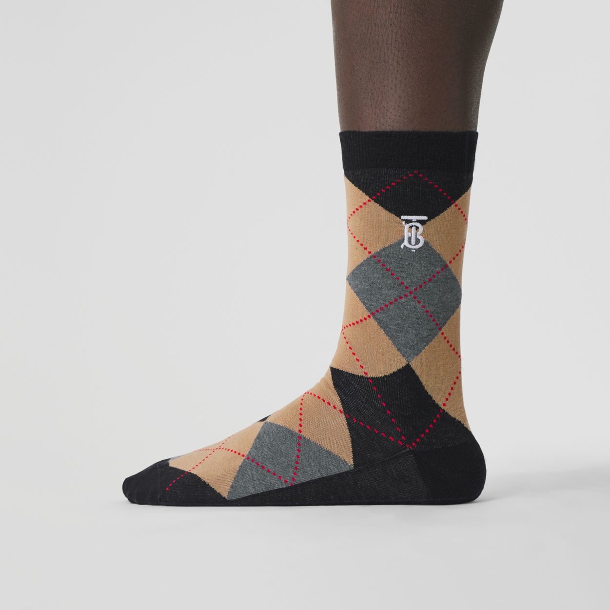 Argyle Intarsia Cotton Cashmere Blend Socks - 3