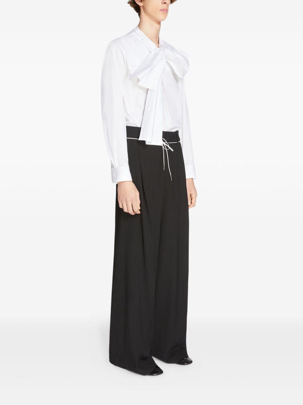 wool wide-leg trousers - 3