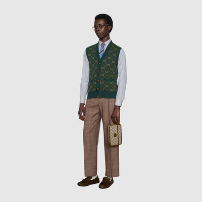 GUCCI GG argyle knit wool vest outlook