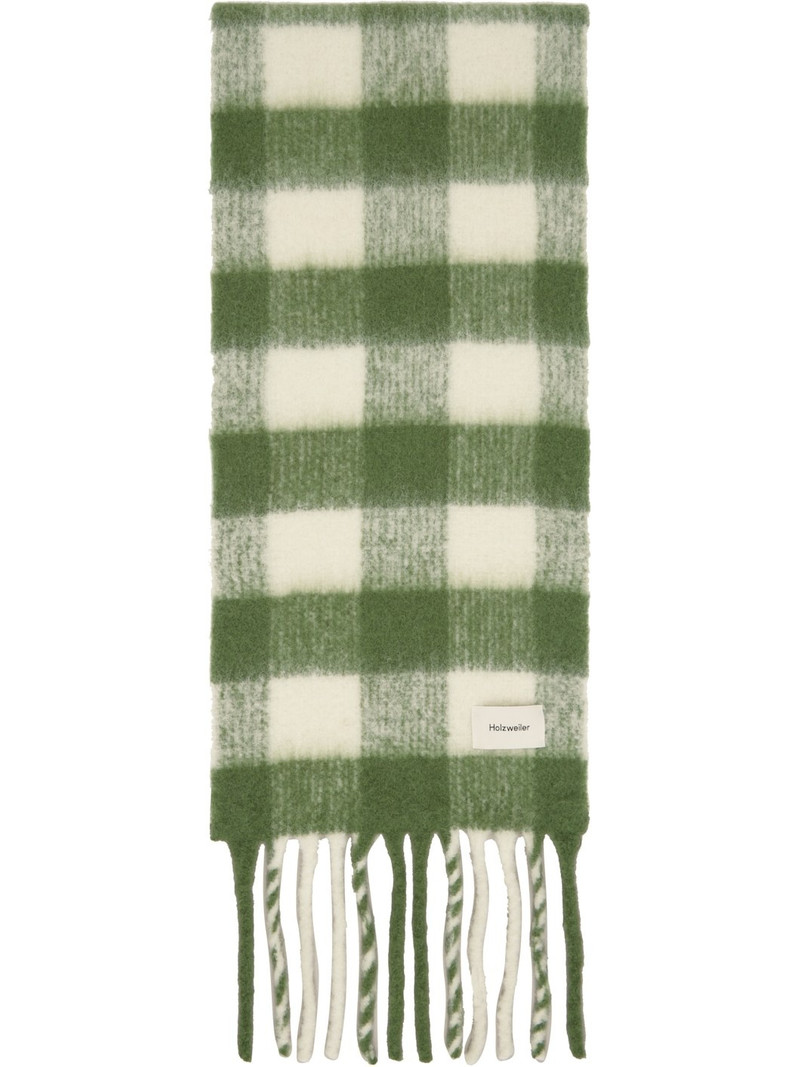 Holzweiler Green & White Aster Check Scarf outlook