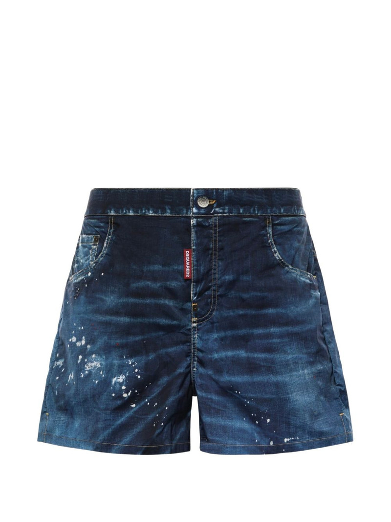 denim-print swim shorts 1