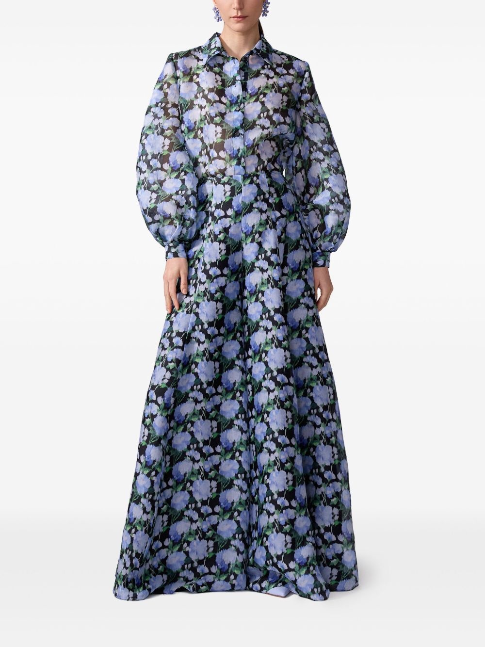 peony-print palazzo pants - 2
