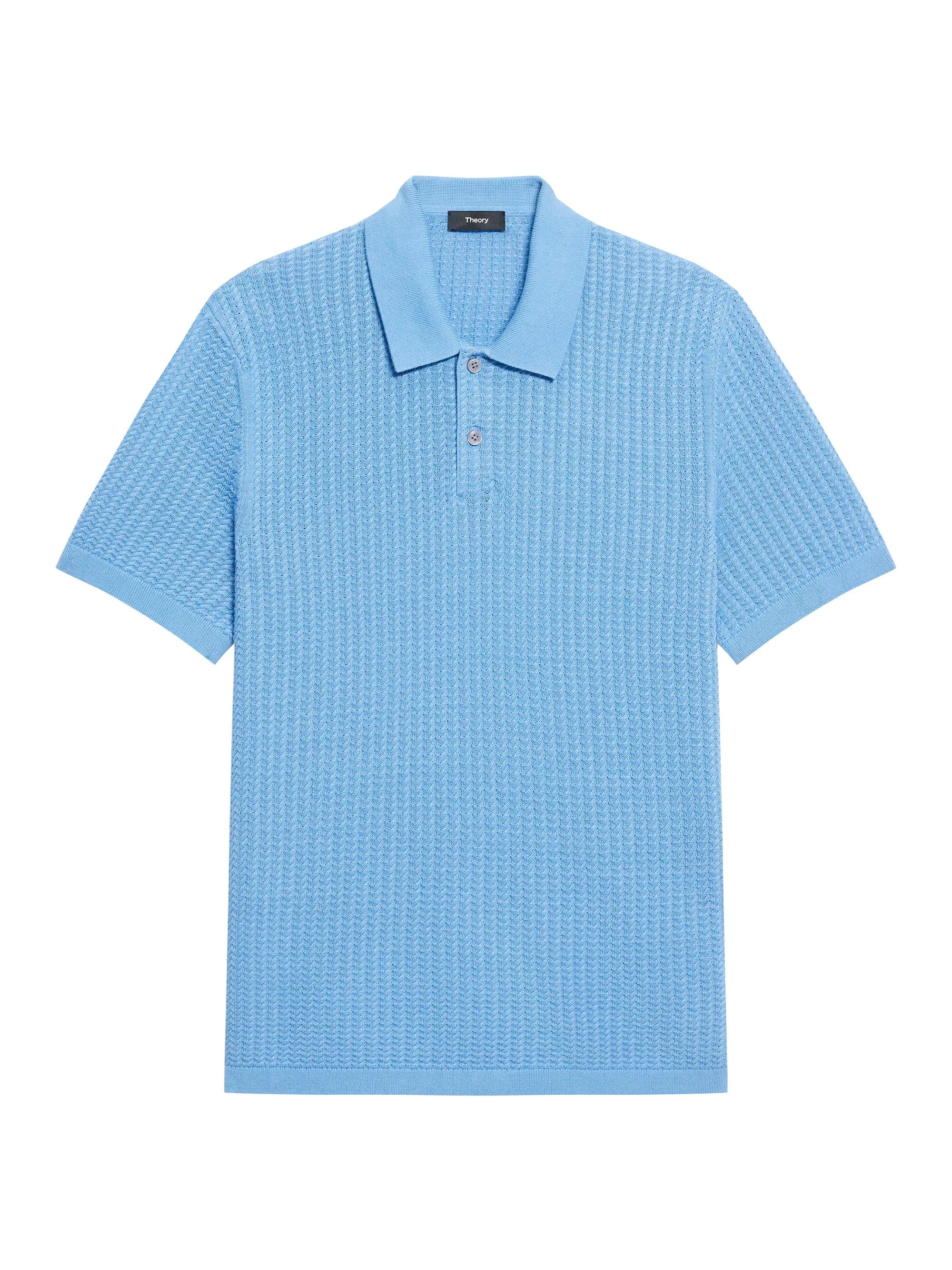 Men's Tactile Cotton Polo Shirt - Crisp Blue - 1