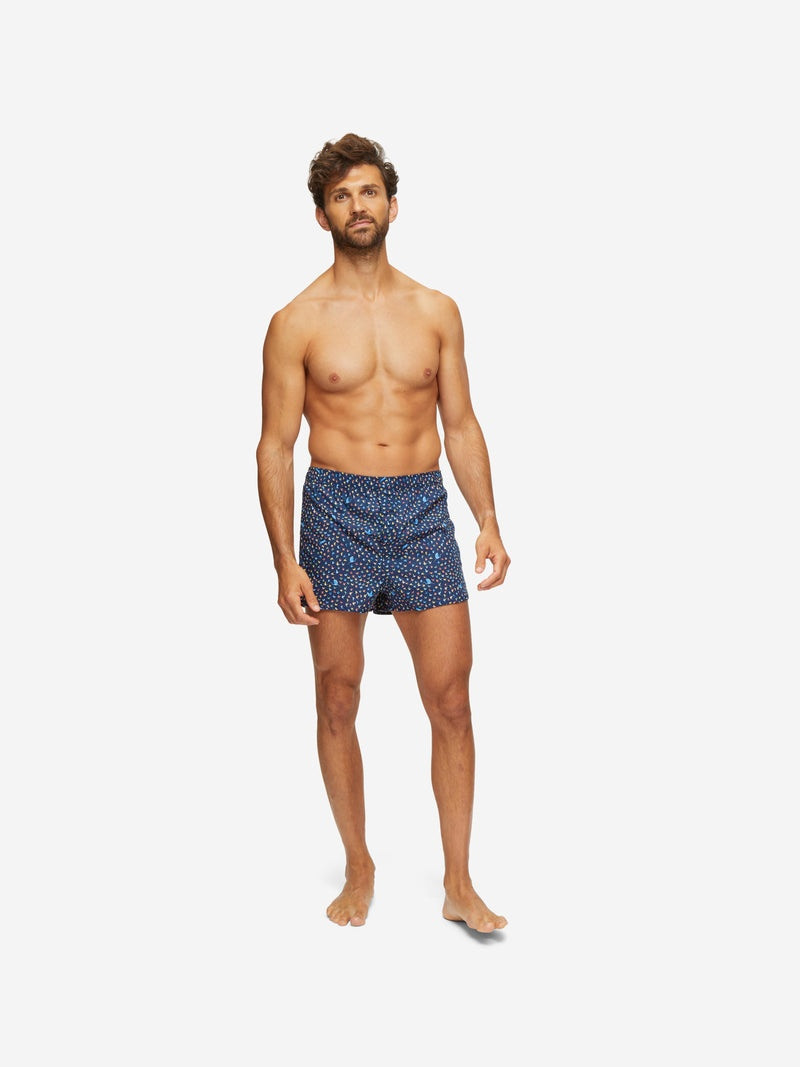 Derek Rose Men's Modern Fit Boxers Ledbury 58 Cotton Batiste Multi outlook