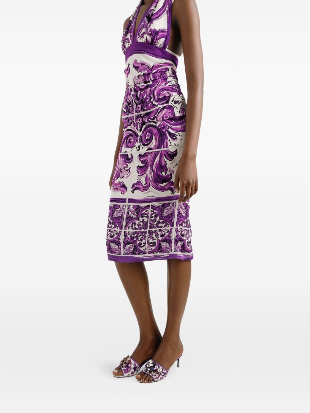 graphic-print midi dress - 4