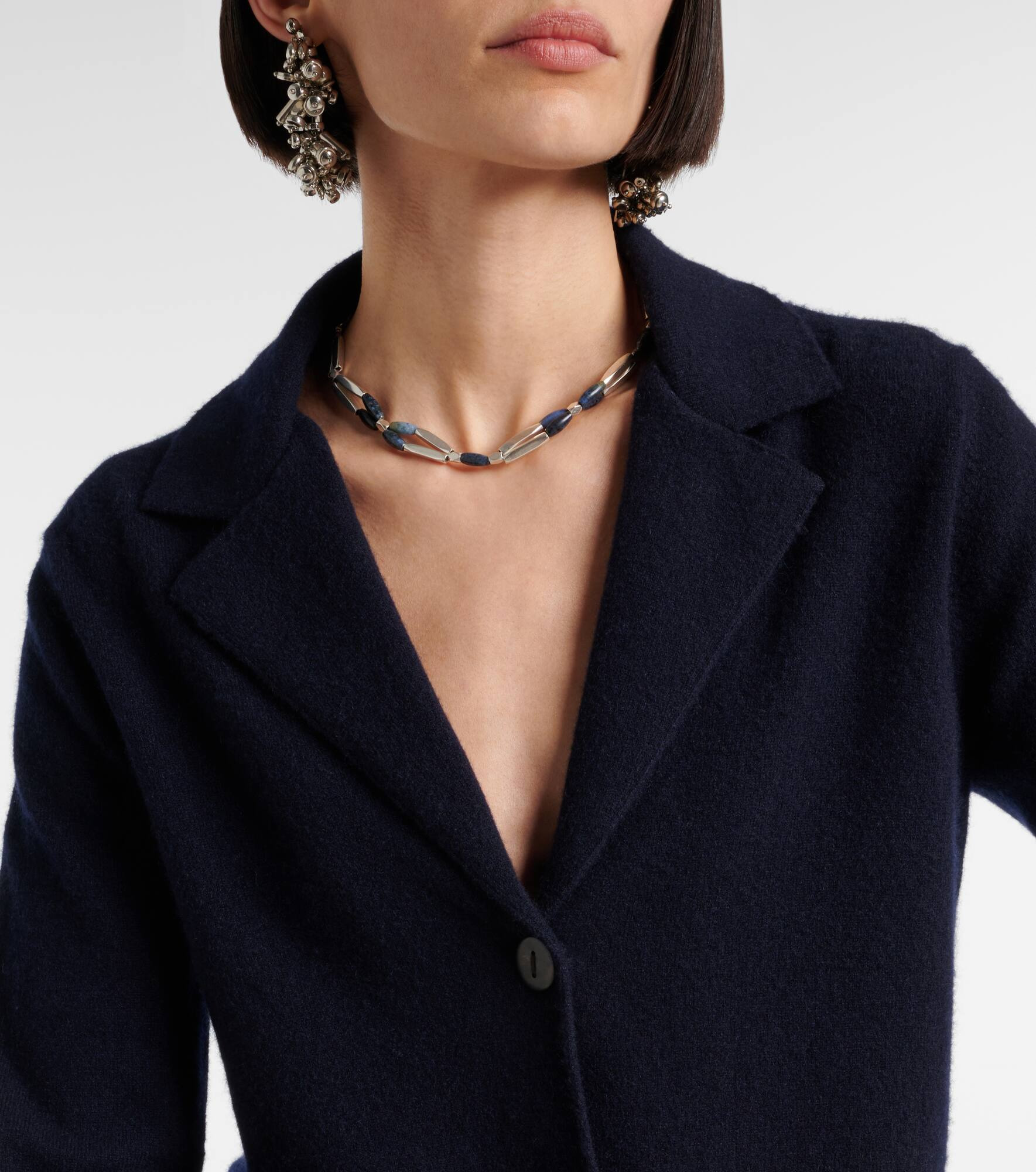 Cropped wool and cashmere cardigan - 4