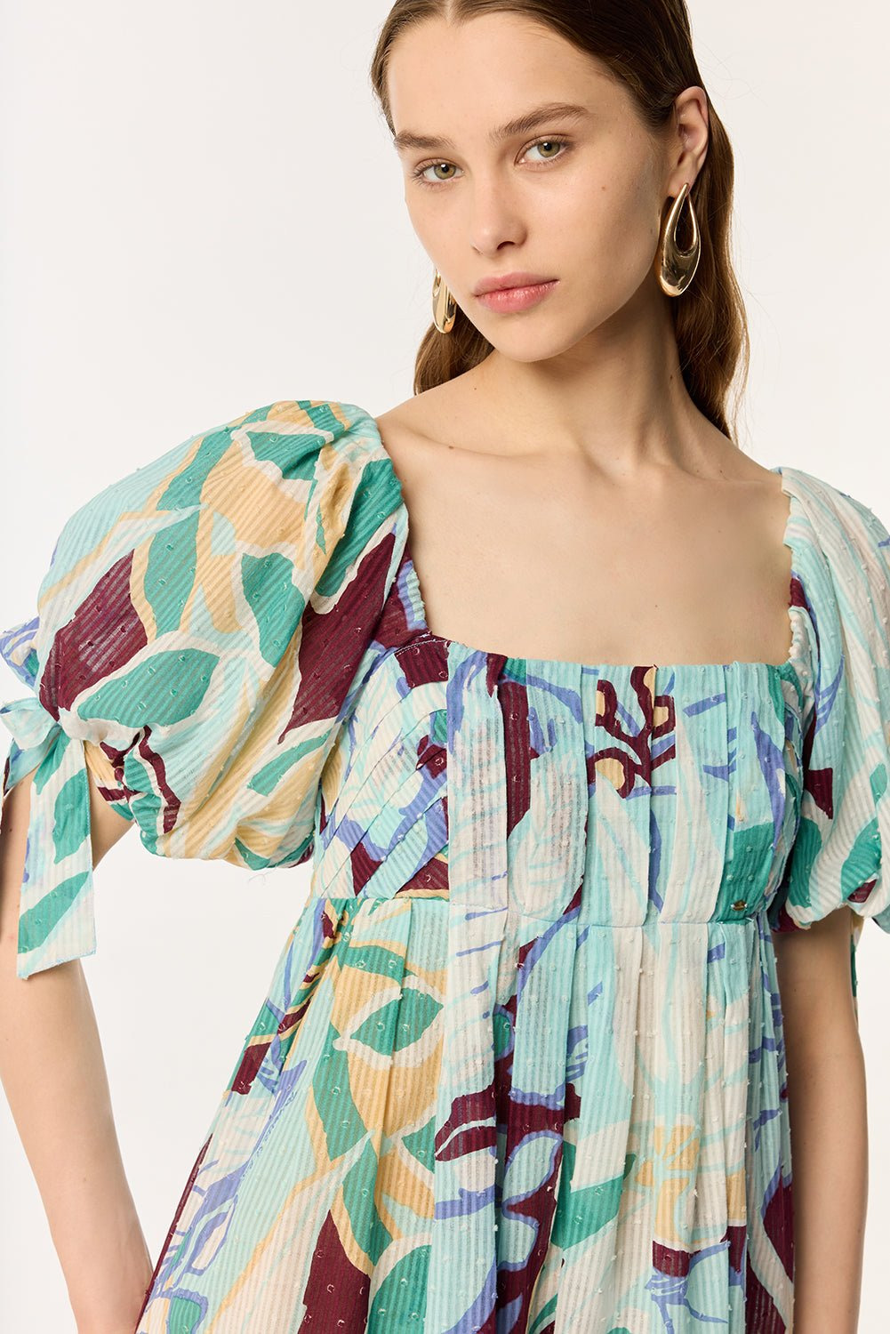 Mini Dress Catalina - Aqua Macro Lilium - 4