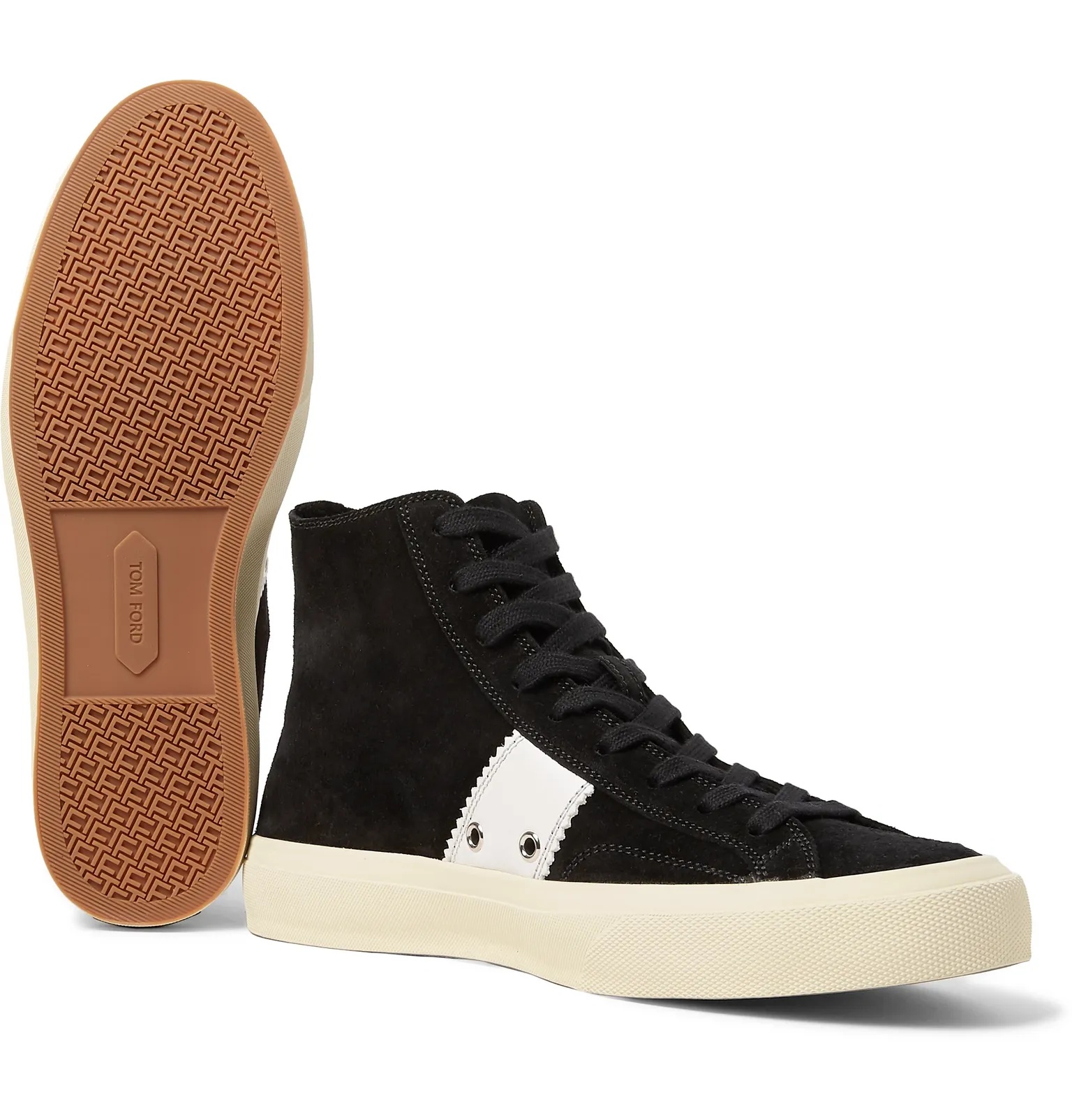 Cambridge Leather-Trimmed Suede High-Top Sneakers - 3