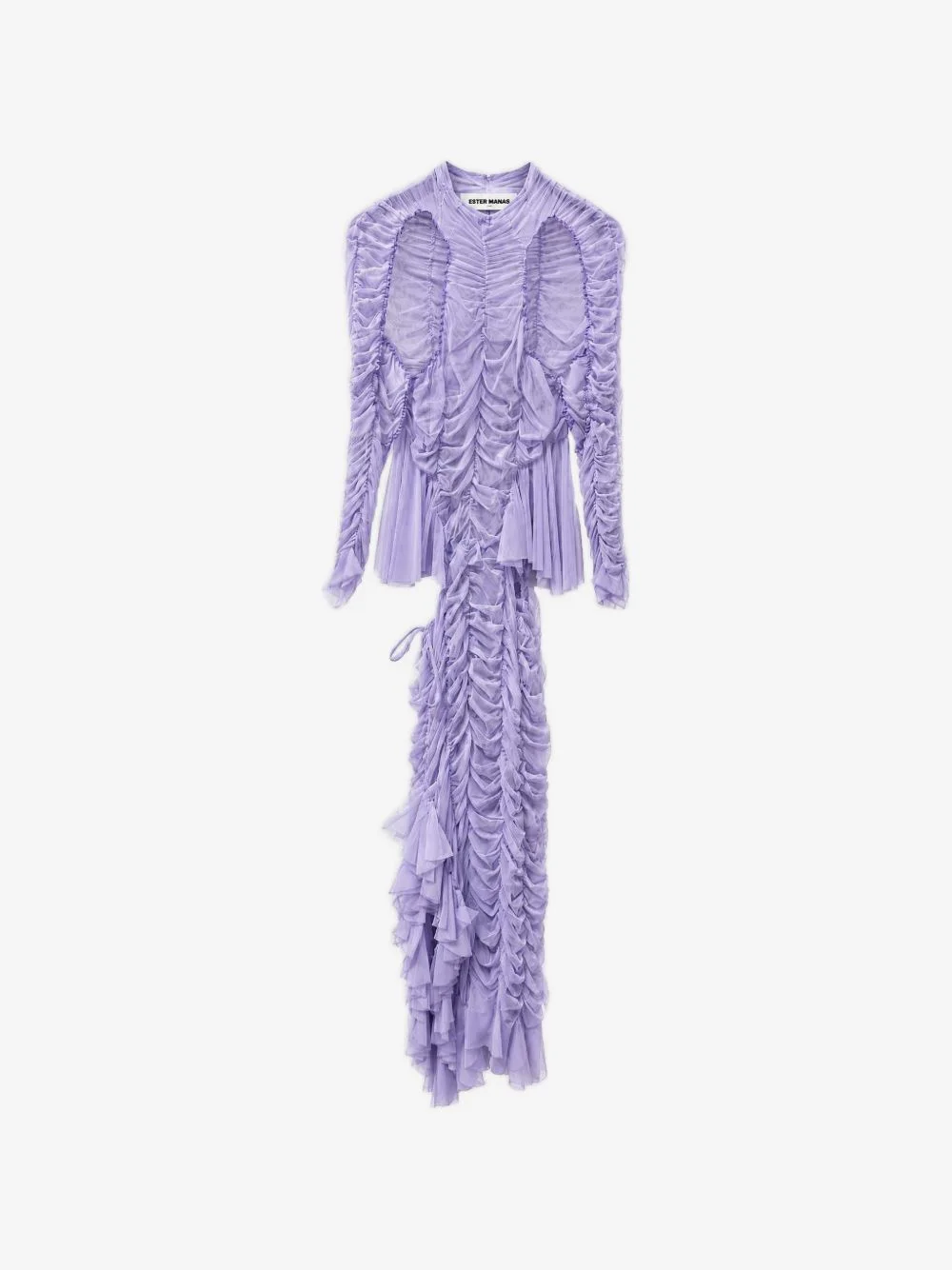 ruched ruffled dress - 1