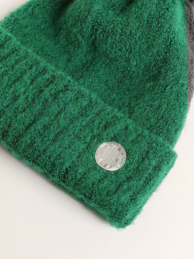 Golden Goose Journey Collection green wool beanie with pompom outlook