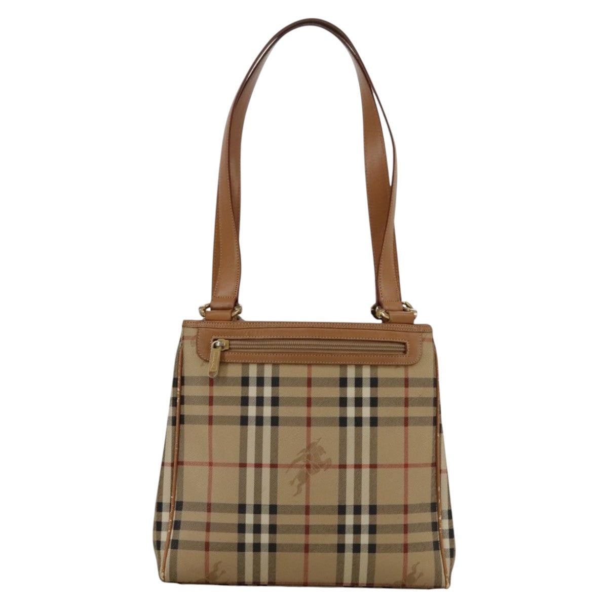 Burberry Nova Check Shoulder Bag Pvc Beige Gold - 3