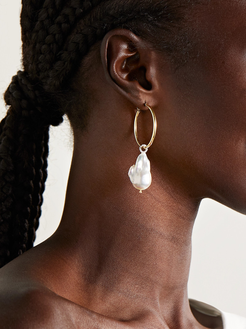 MATEO 14-karat Gold, Pearl And Diamond Earrings outlook