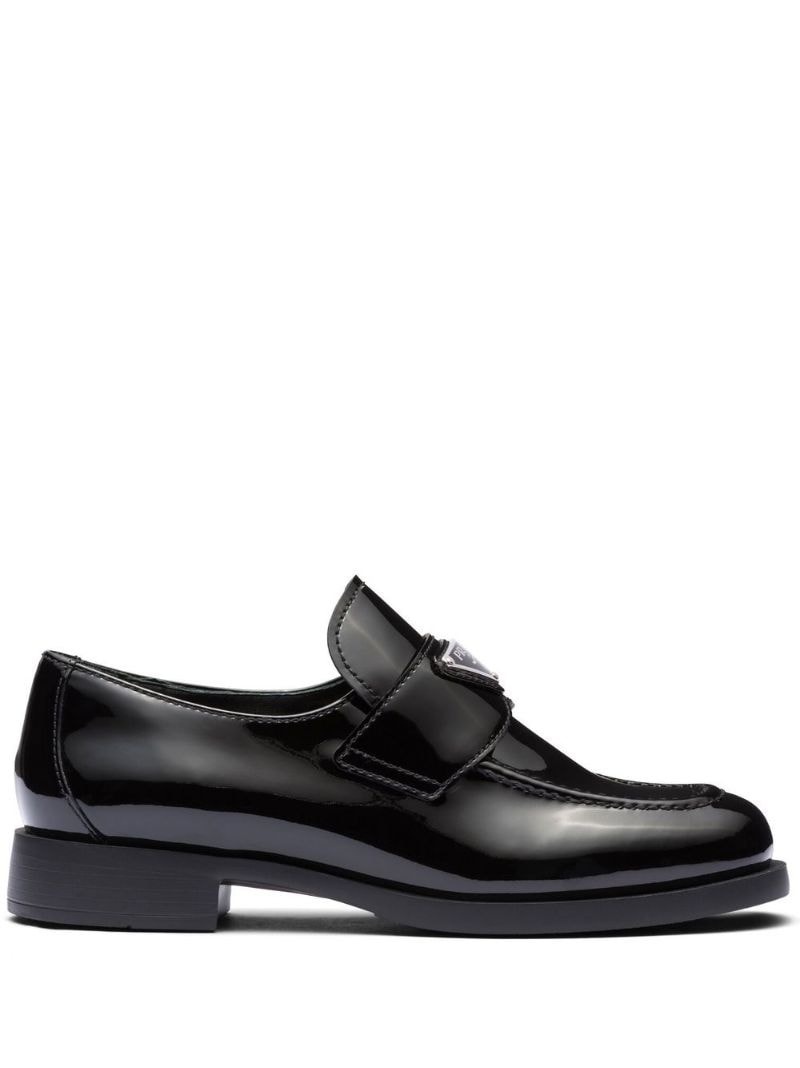 triangle-logo patent-leather loafers - 1