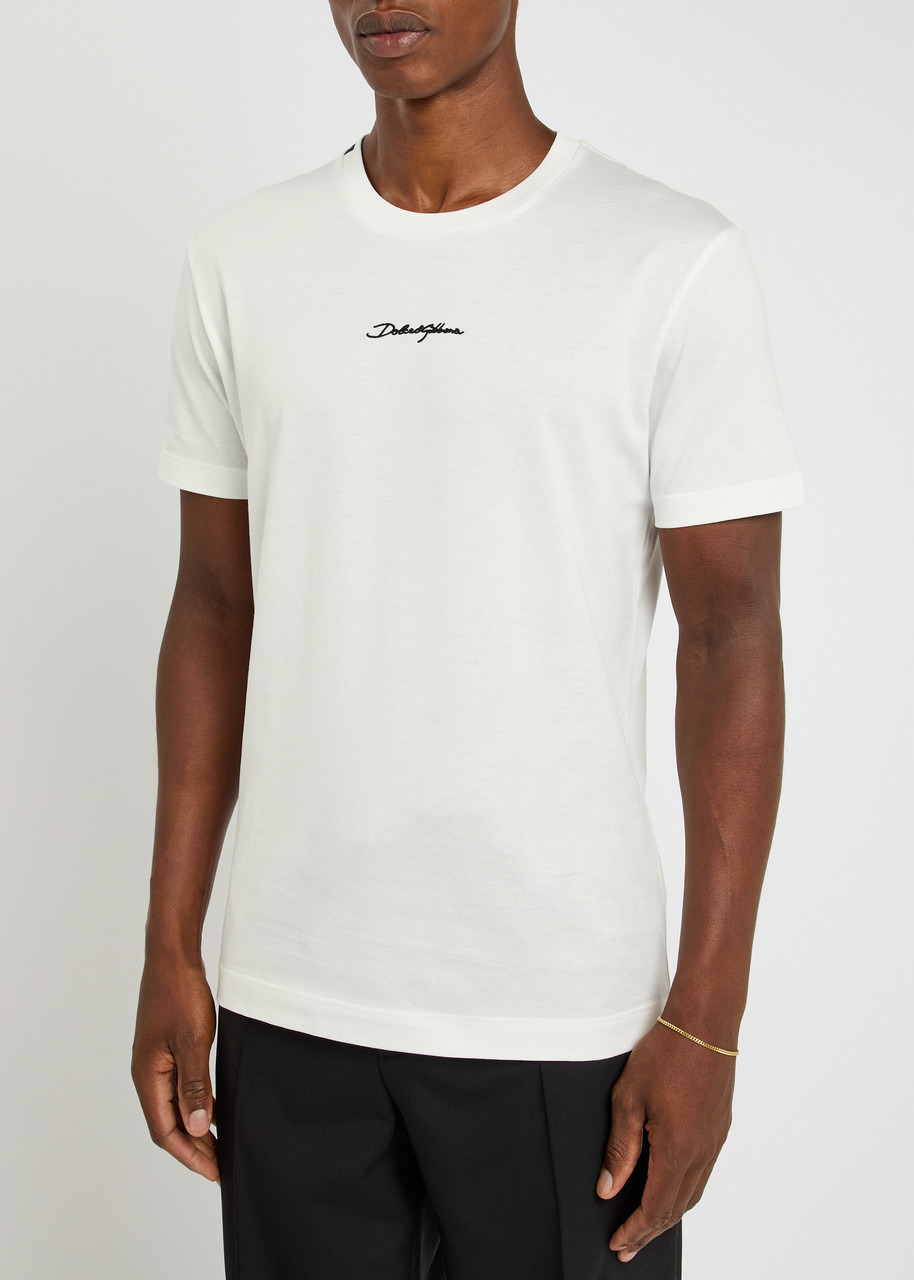 Dolce & Gabbana Embroidered Logo-appliqué Cotton T-shirt - 2