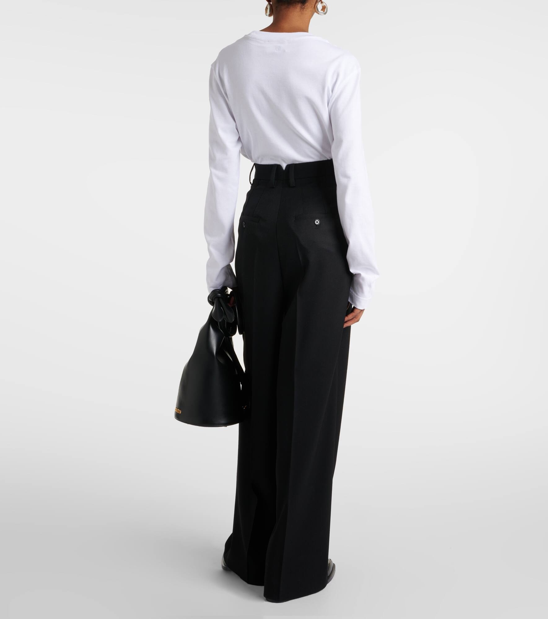 High-rise wool wide-leg pants - 3