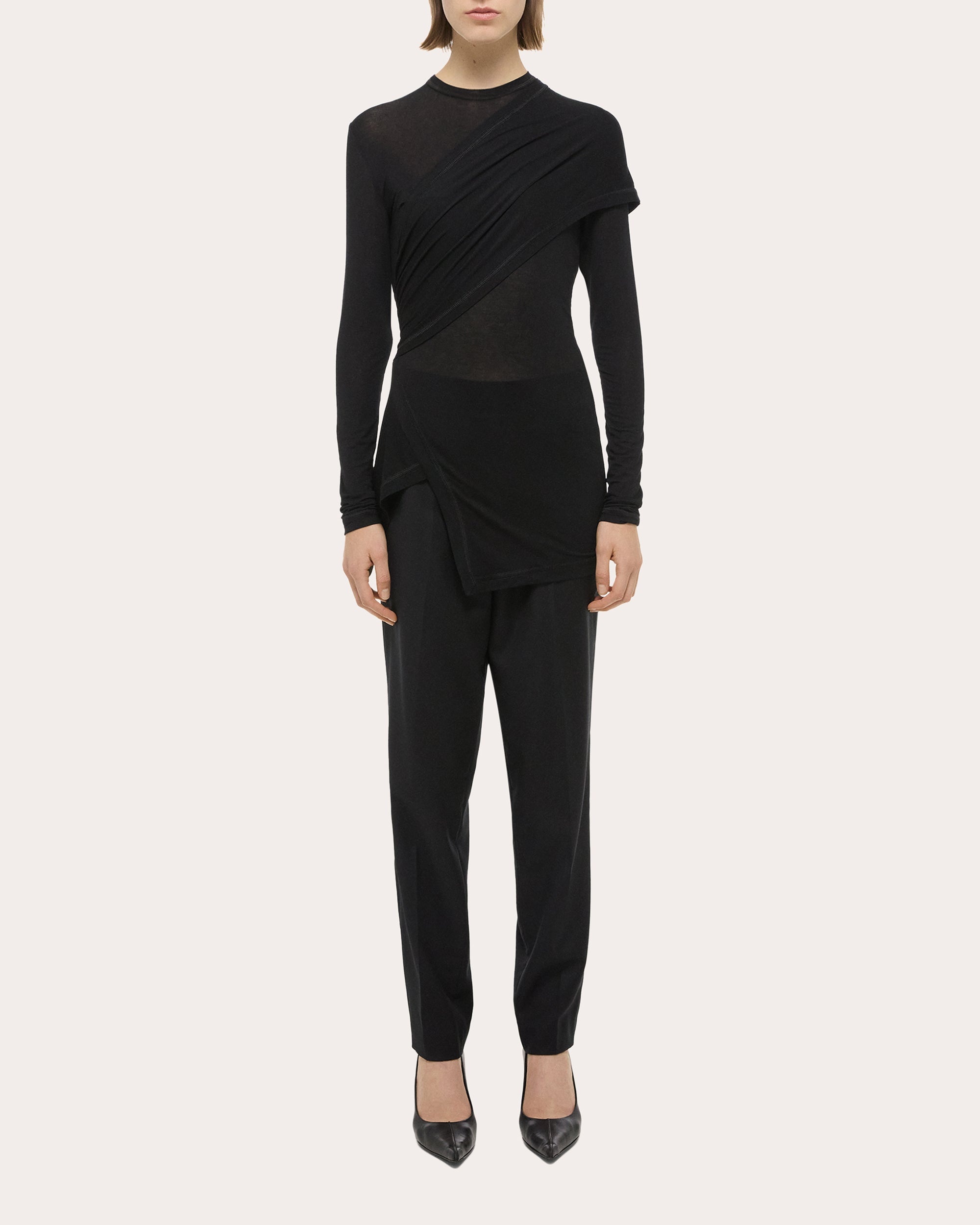 Jersey Protection Long-Sleeve Wrap Top - 1