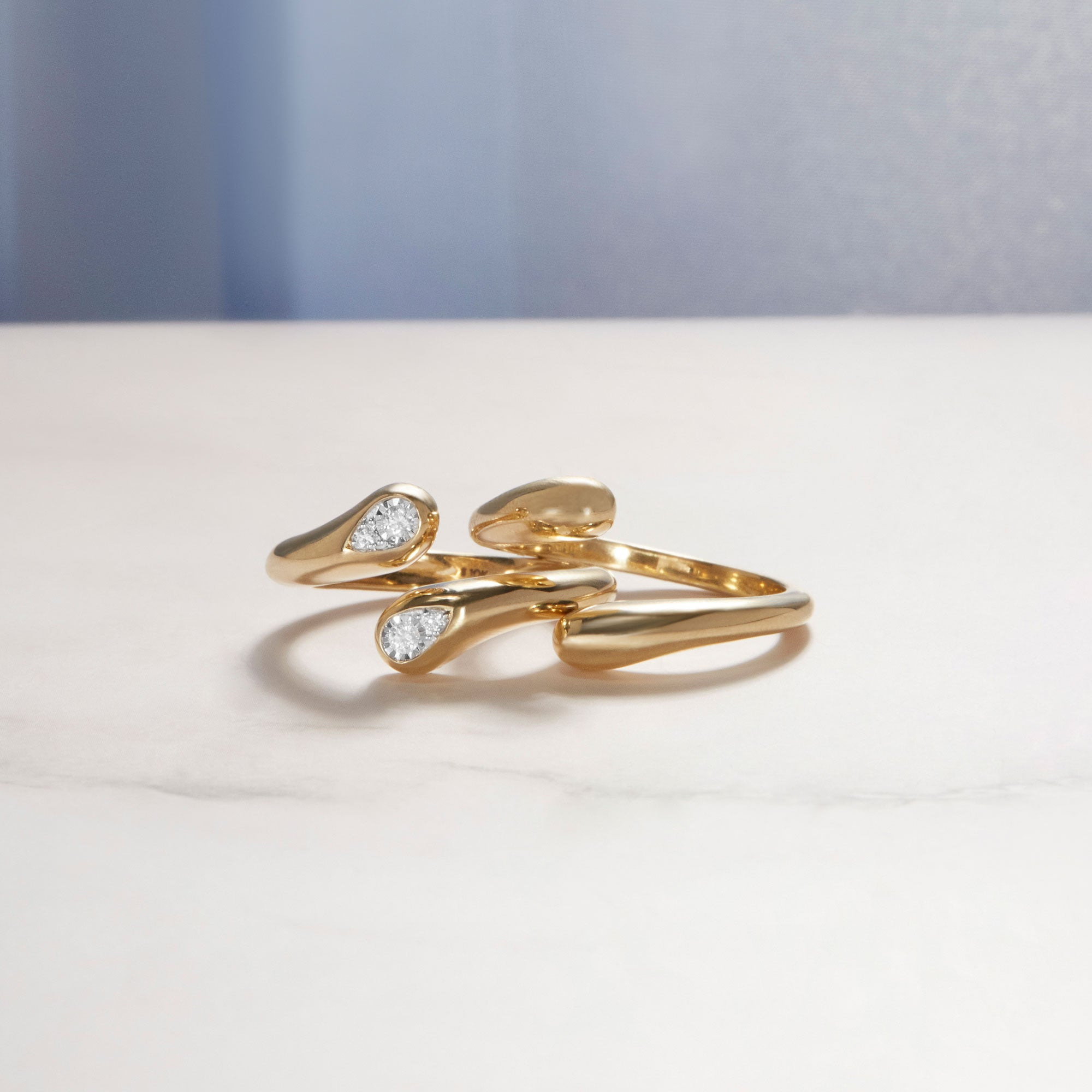 Perfect Pear Diamond Hug Ring - 13