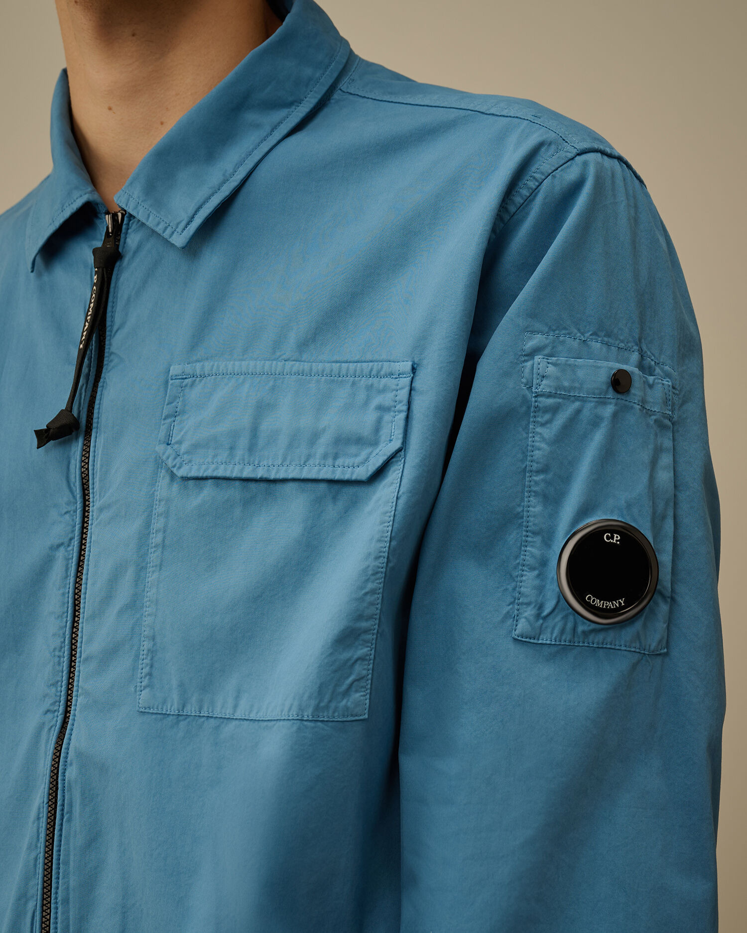Organic Gabardine Zipped Overshirt - 5