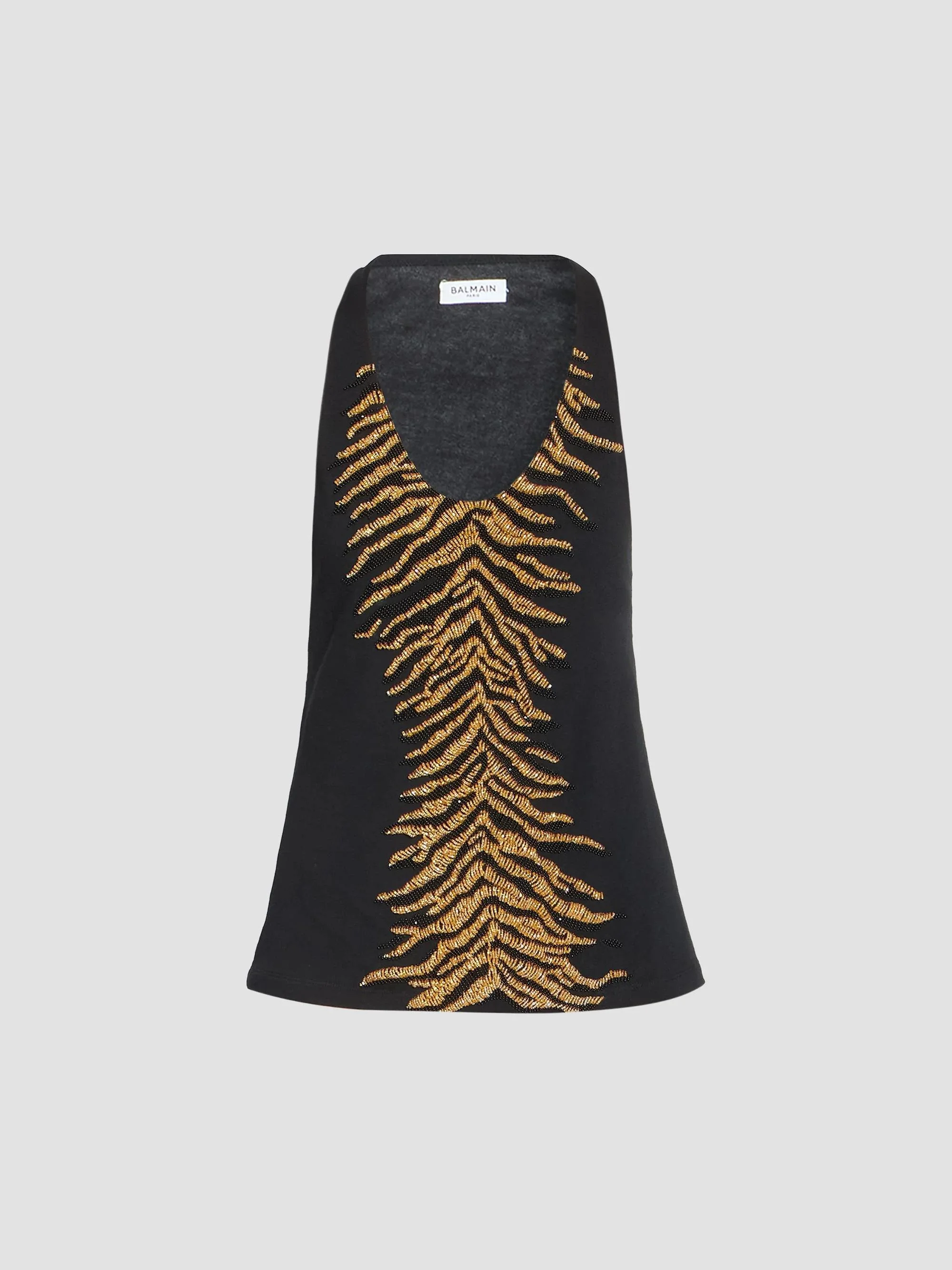 Women's Tiger-Embroidered Cotton Tank - Noir Multi - 1