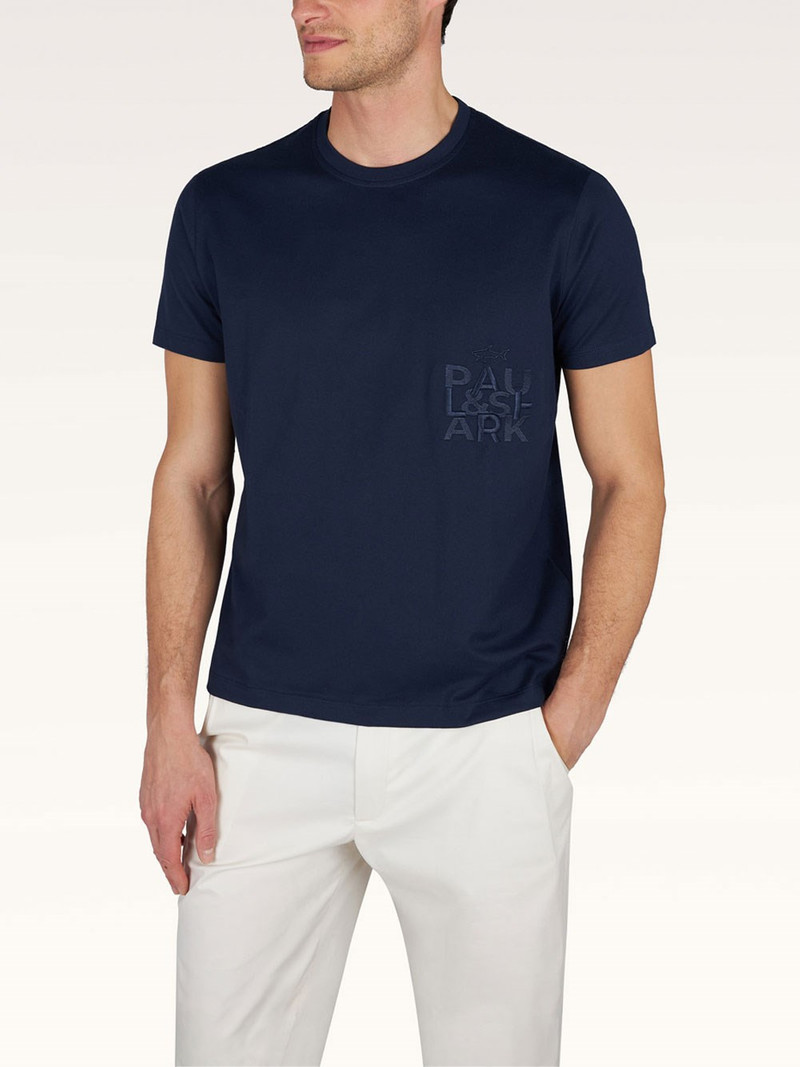 Paul & Shark BOLD EMBROIDERY COTTON JERSEY T-SHIRT outlook