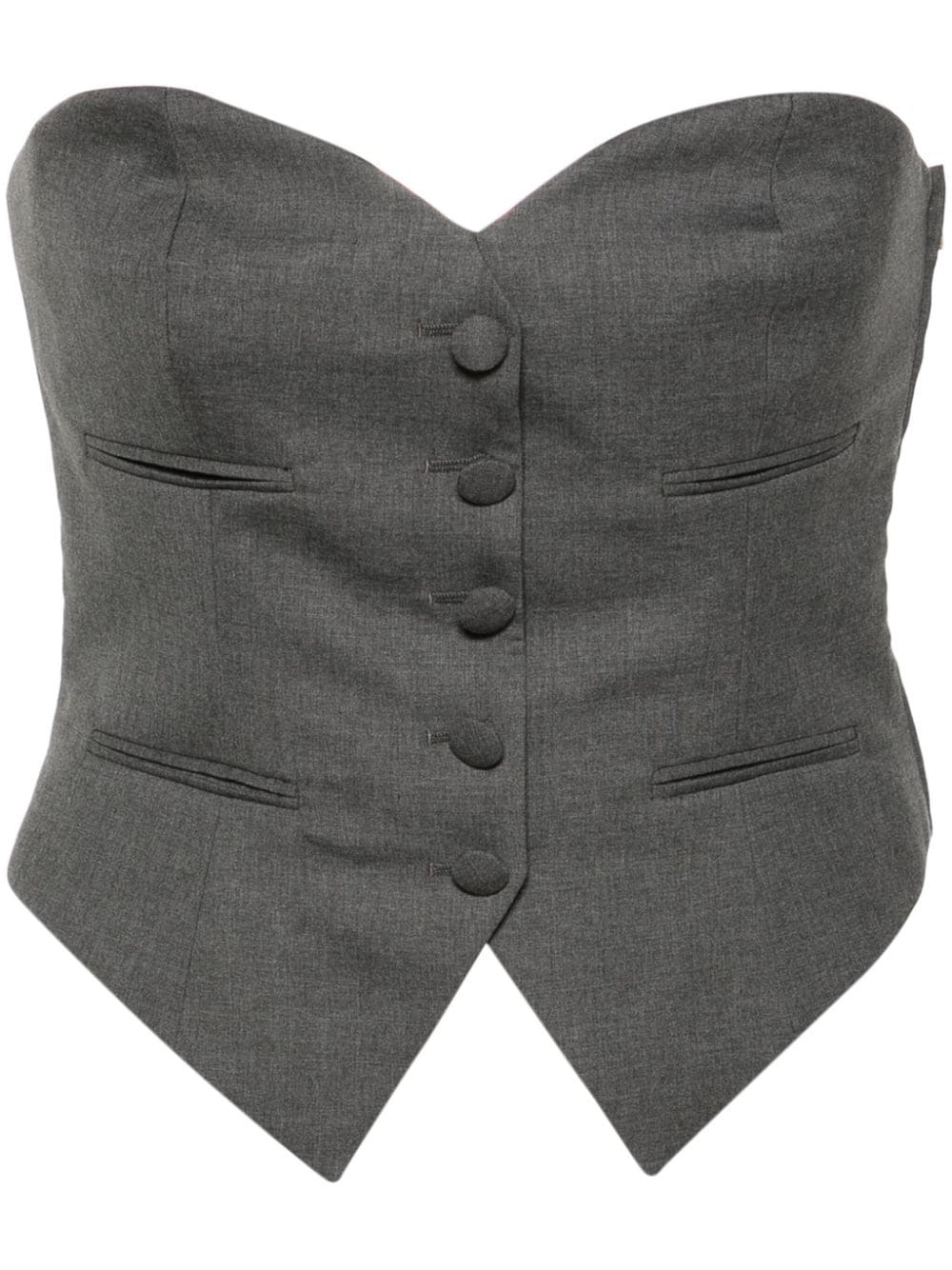 strapless sweetheart-neck vest - 1