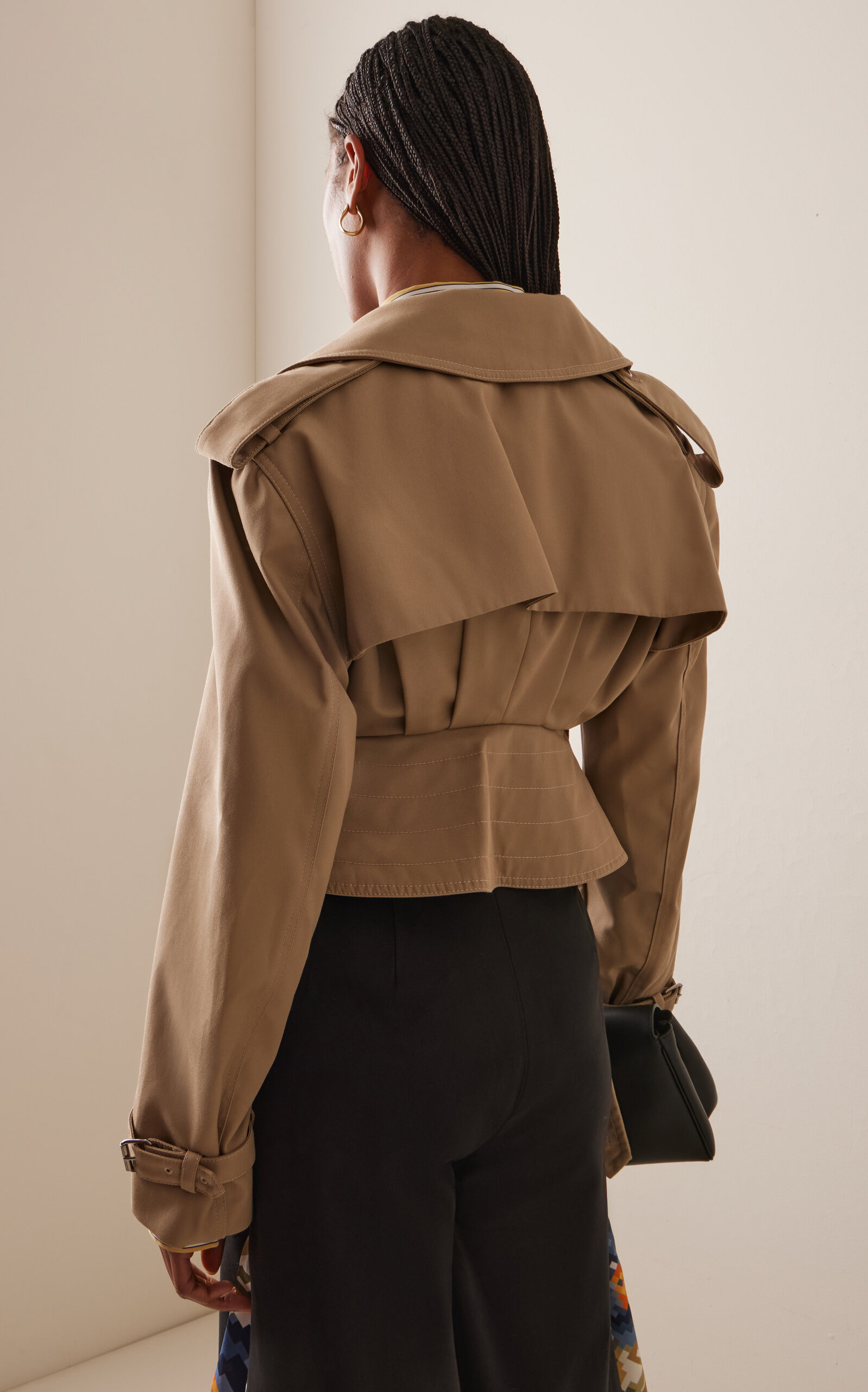 Eliza Cotton-Gabardine Peplum Trench Coat neutral - 4