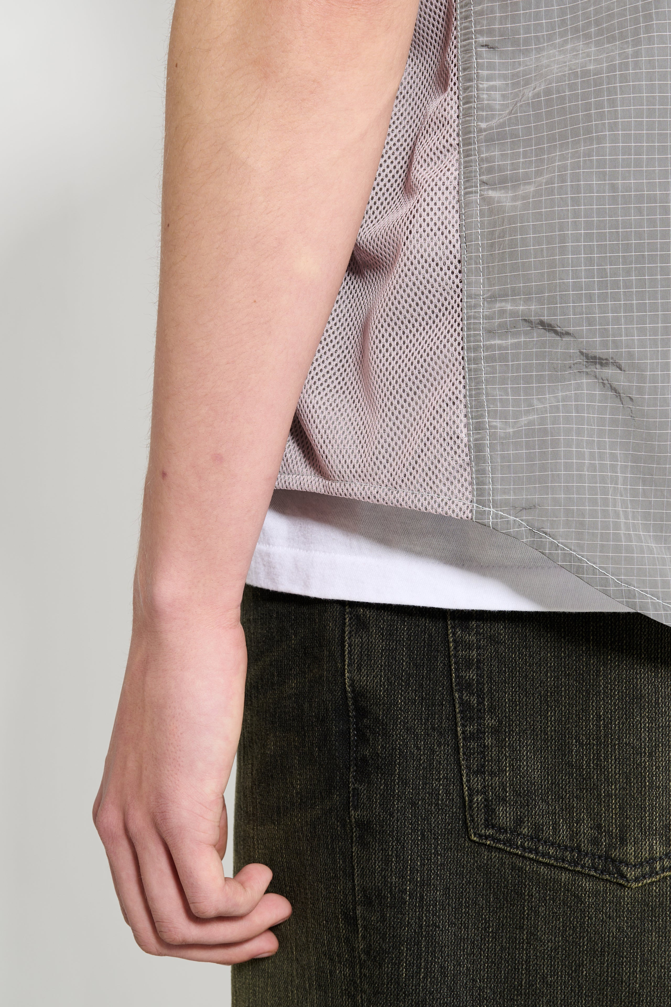 THE NORTH FACE FABRIC MIX SHORT SLEEVE SHIRT HIGH RISE GREY - 6