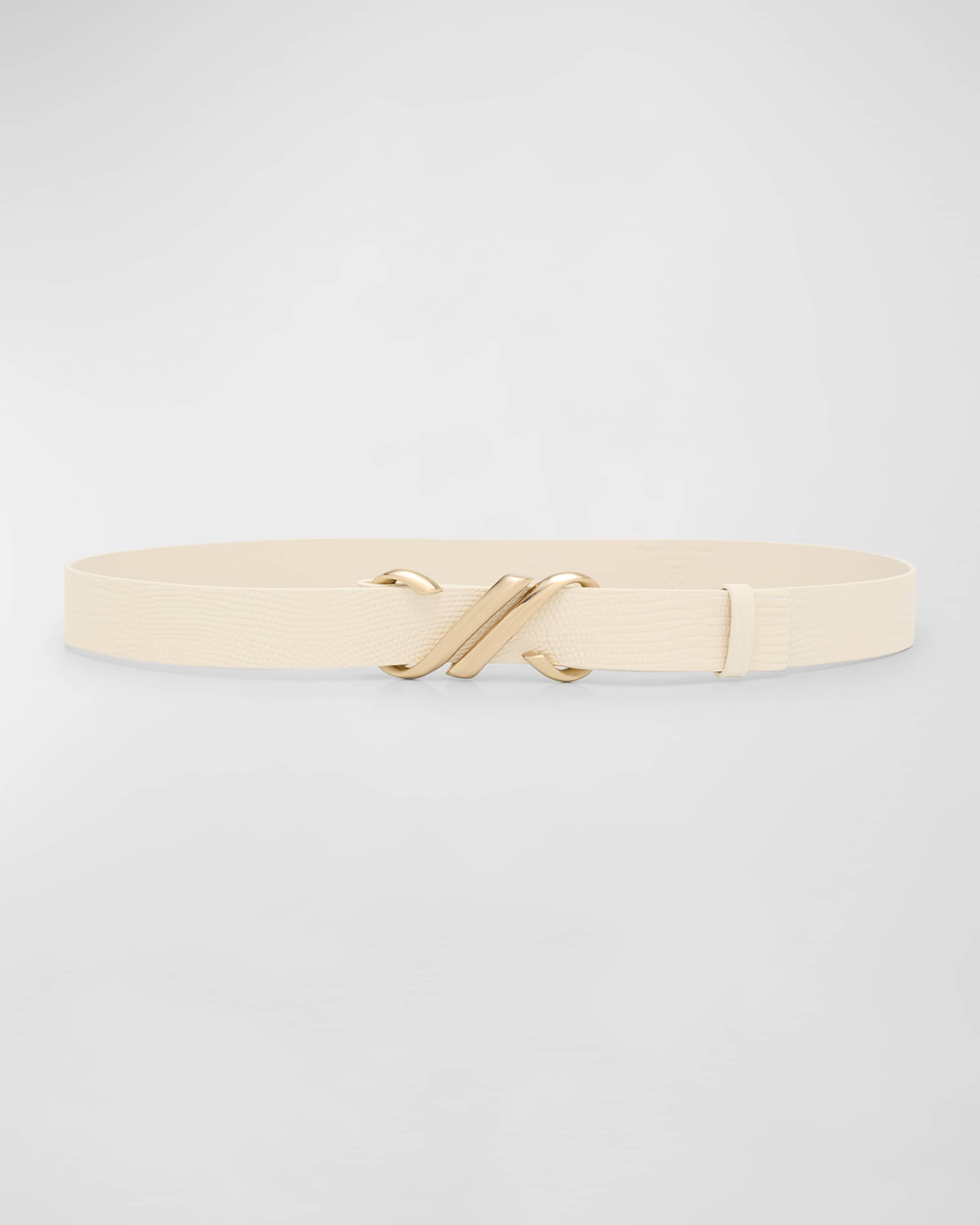 Embossed Leather Monogram Belt - 1