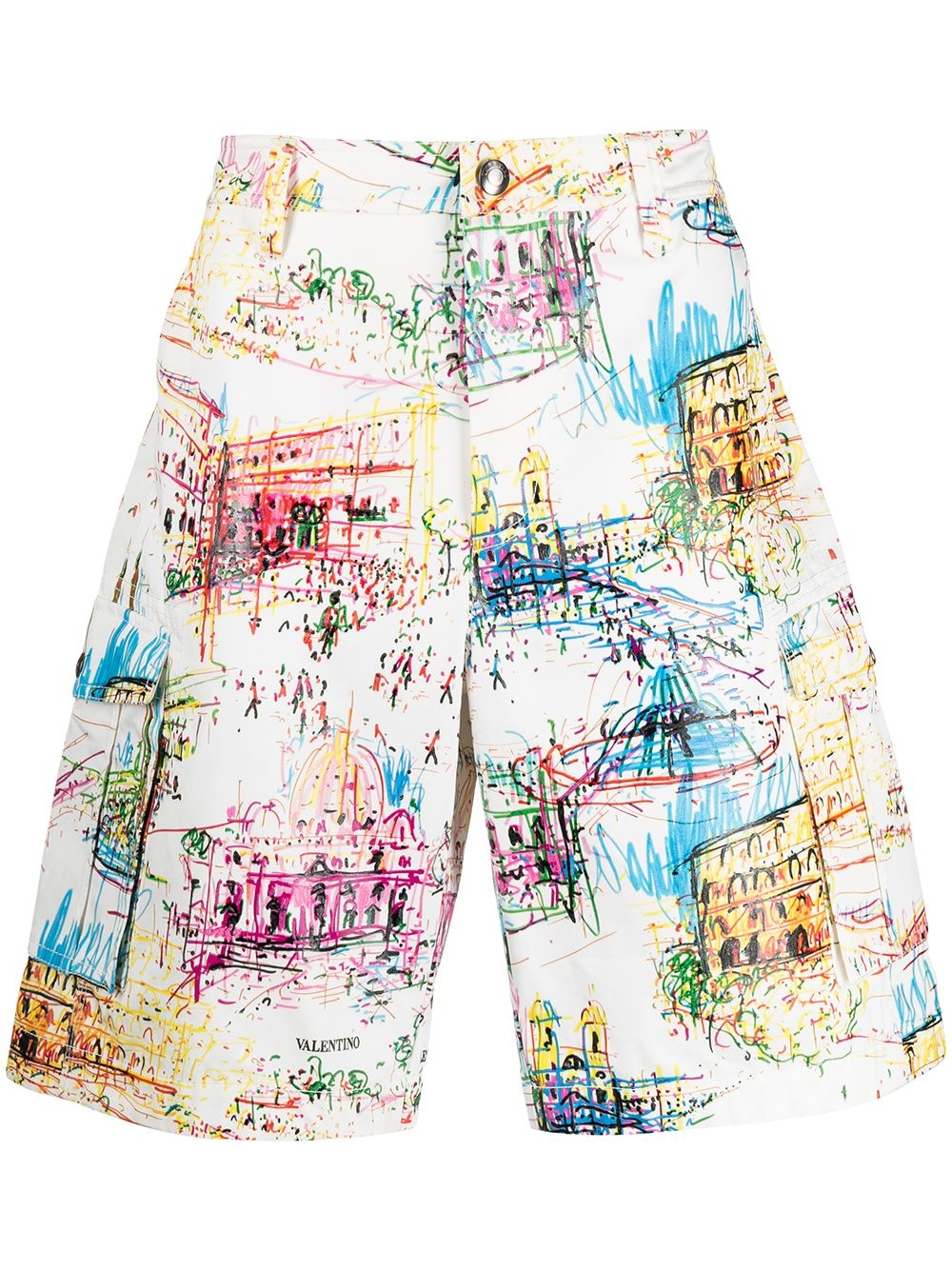 Roman sketches-print Bermuda shorts - 1