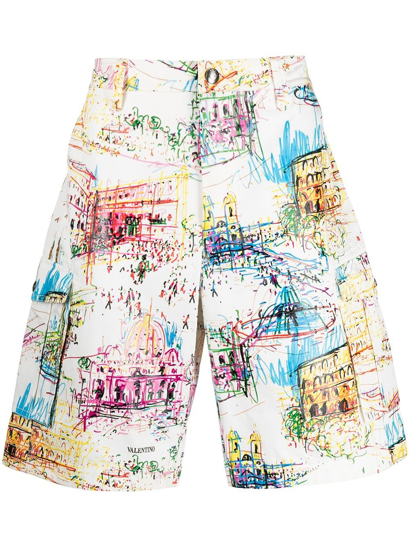 Roman sketches-print Bermuda shorts 1