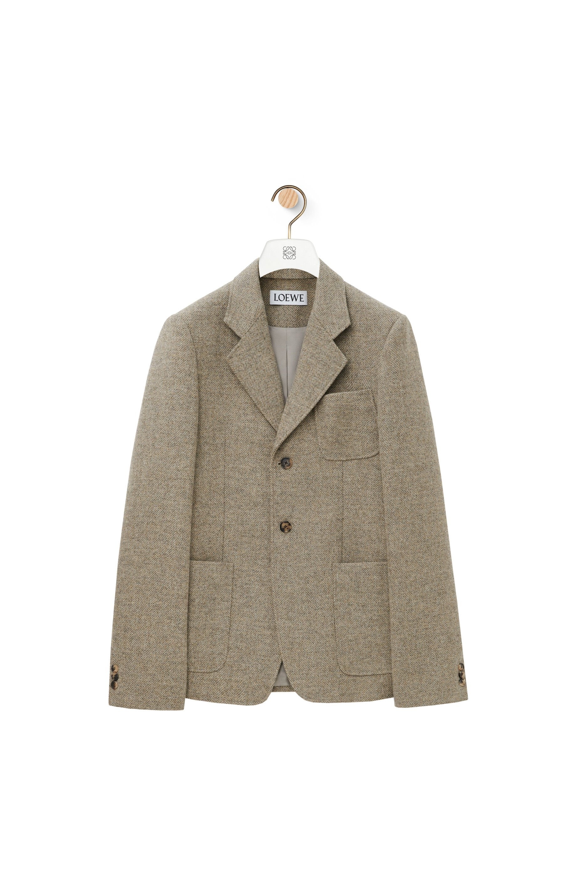 LOEWE ロゴパッチ OAT ショート ジャケット Loewe Jacket in wool | loewe | REVERSIBLE