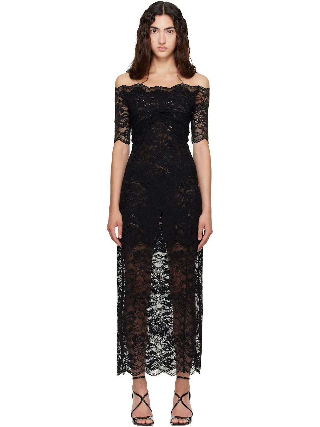 Purple Layered Lace Midi Dress - 1