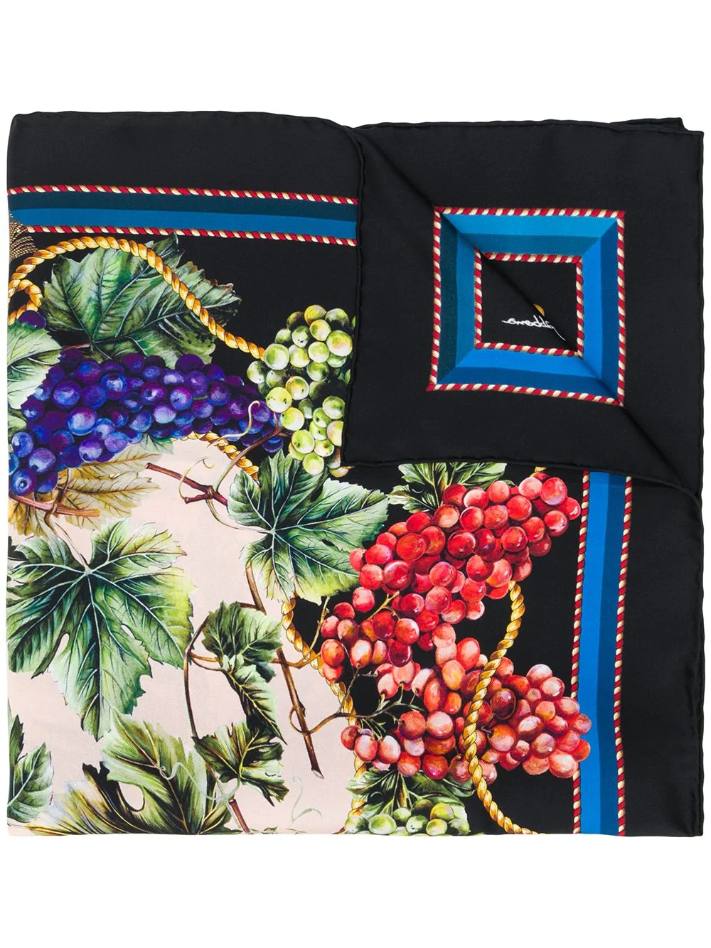 vineyard print silk scarf - 1