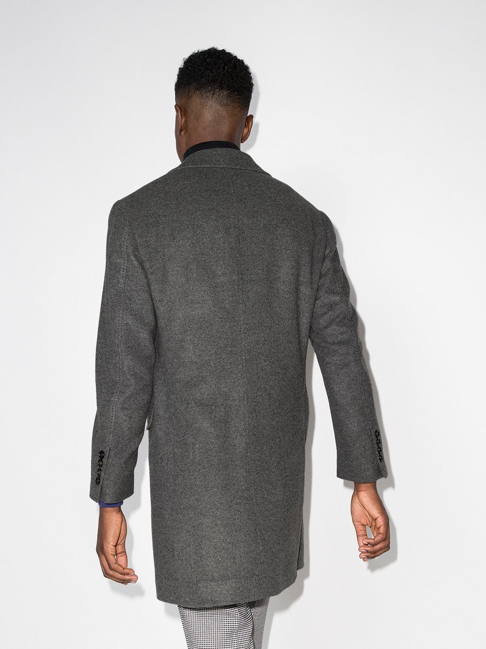 single-breasted cashmere coat - 3