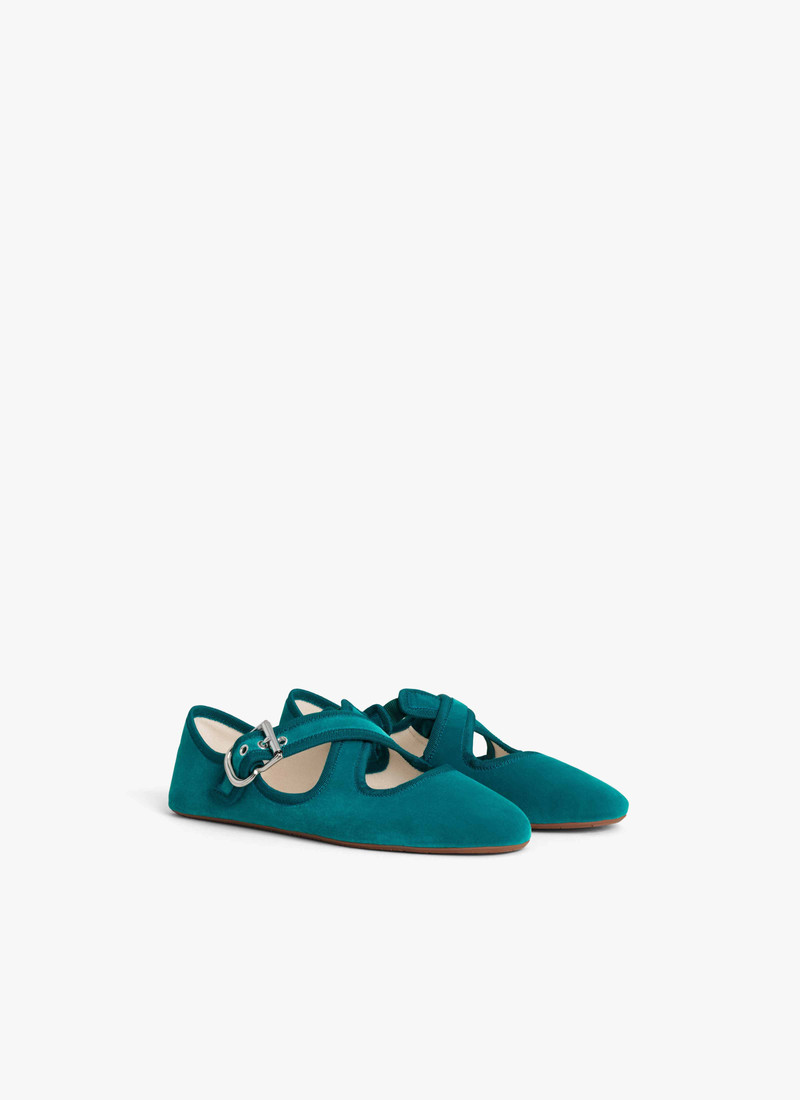 Alaïa CRISS CROSS BALLET FLATS IN VELVET outlook