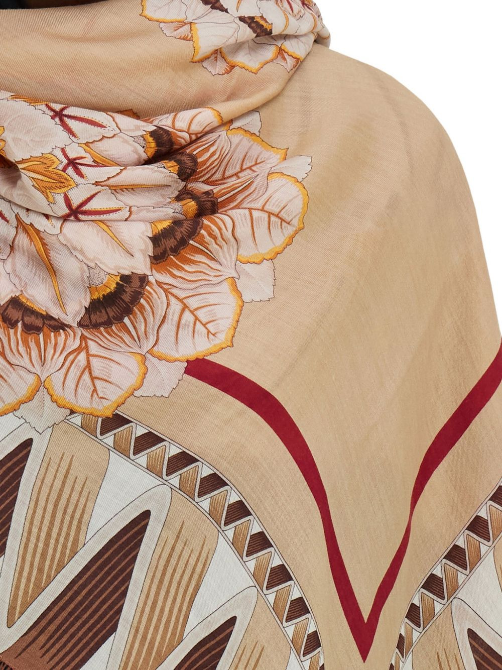 floral-print scarf - 3