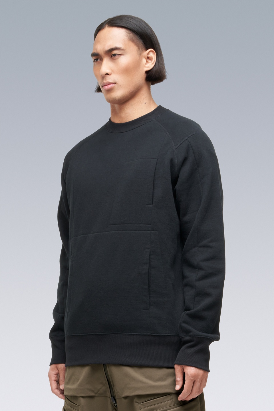 S14-BR Cotton Crewneck Sweatshirt Black - 4