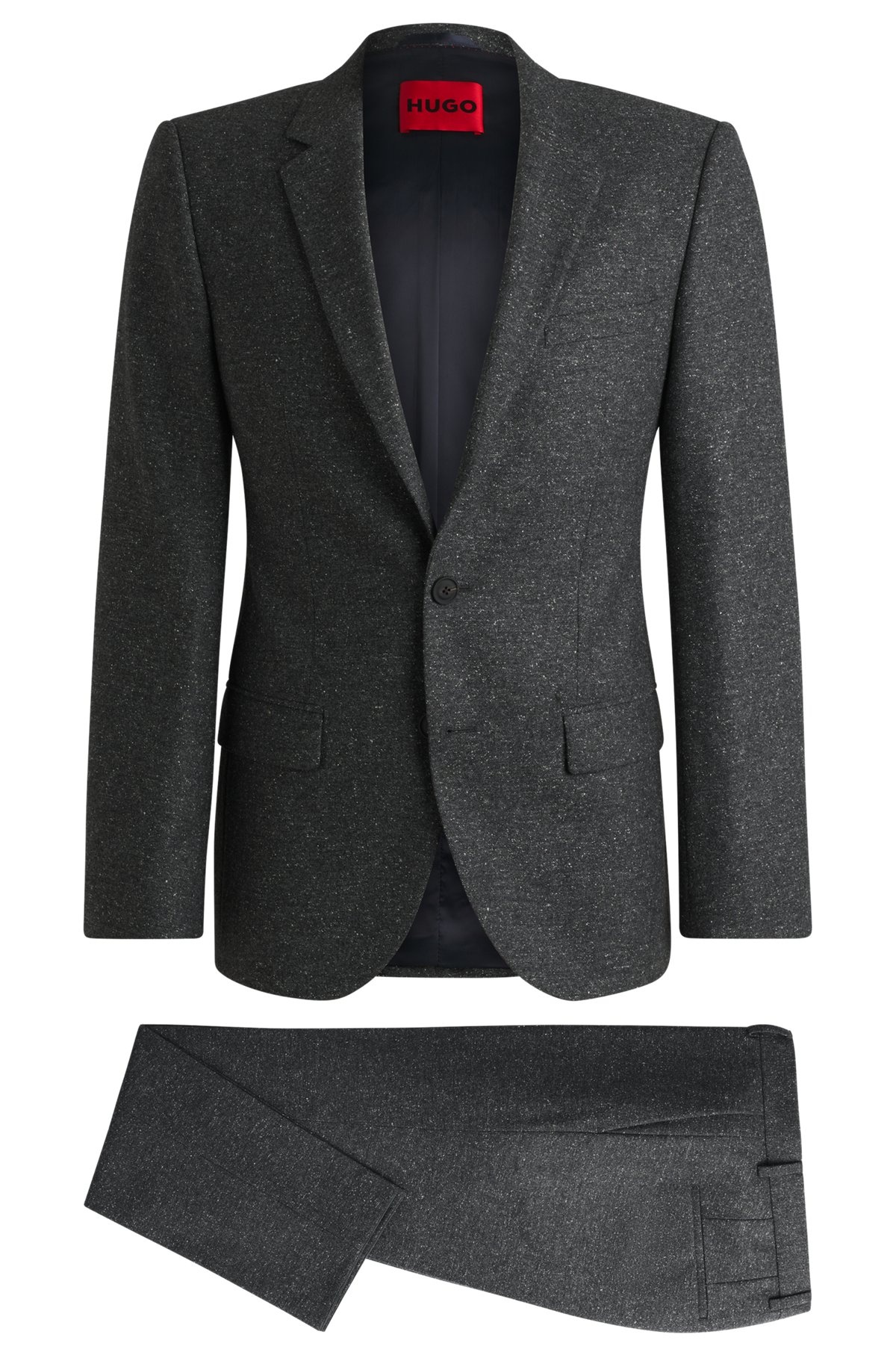 SLIM-FIT SUIT IN MICRO-PATTERNED WOOL - 8